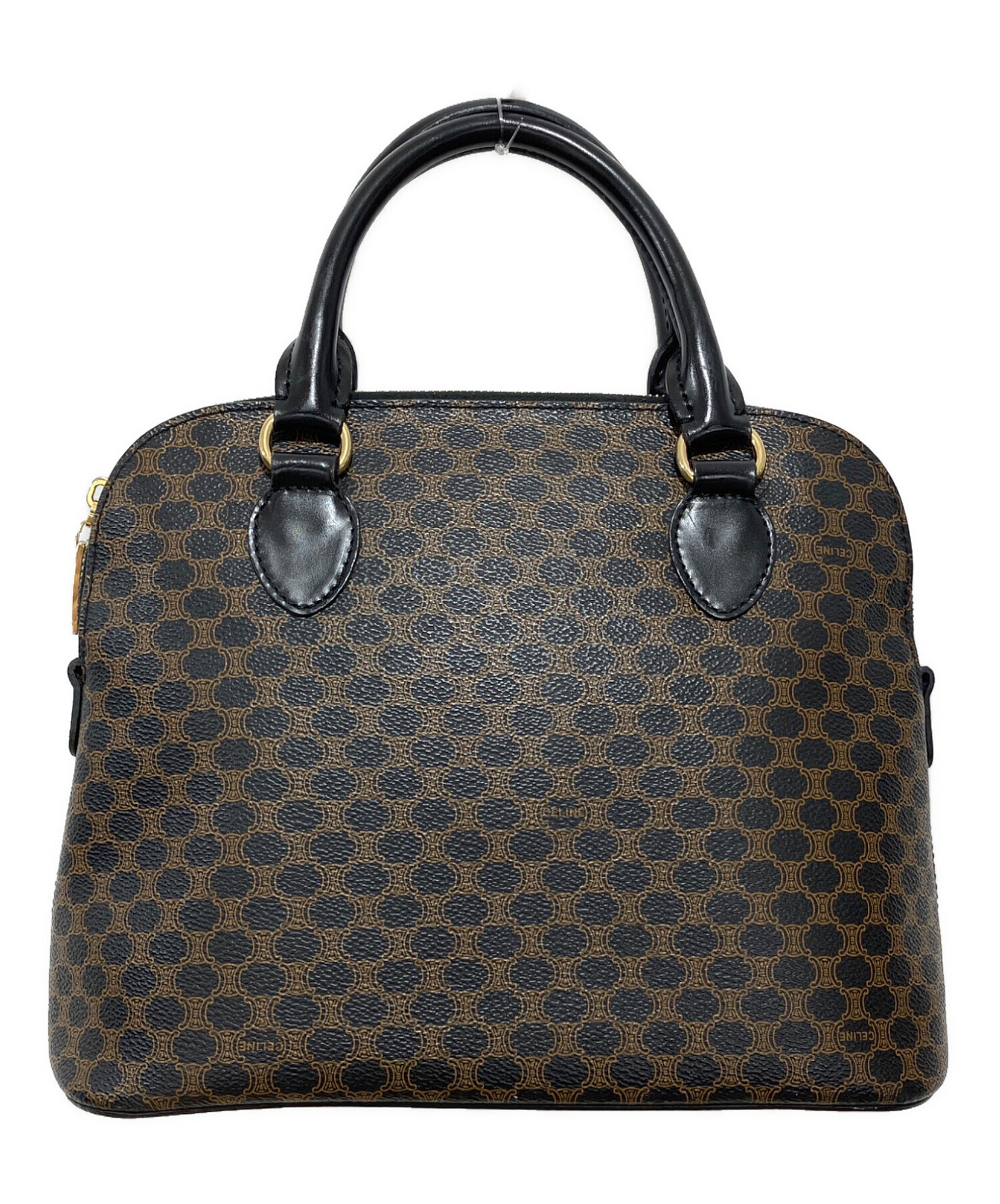 CELINE セリーヌ マカダム ハンドバッグ 中古・古着通販】CELINE (セリーヌ) マカダム ハンドバッグ ブラック