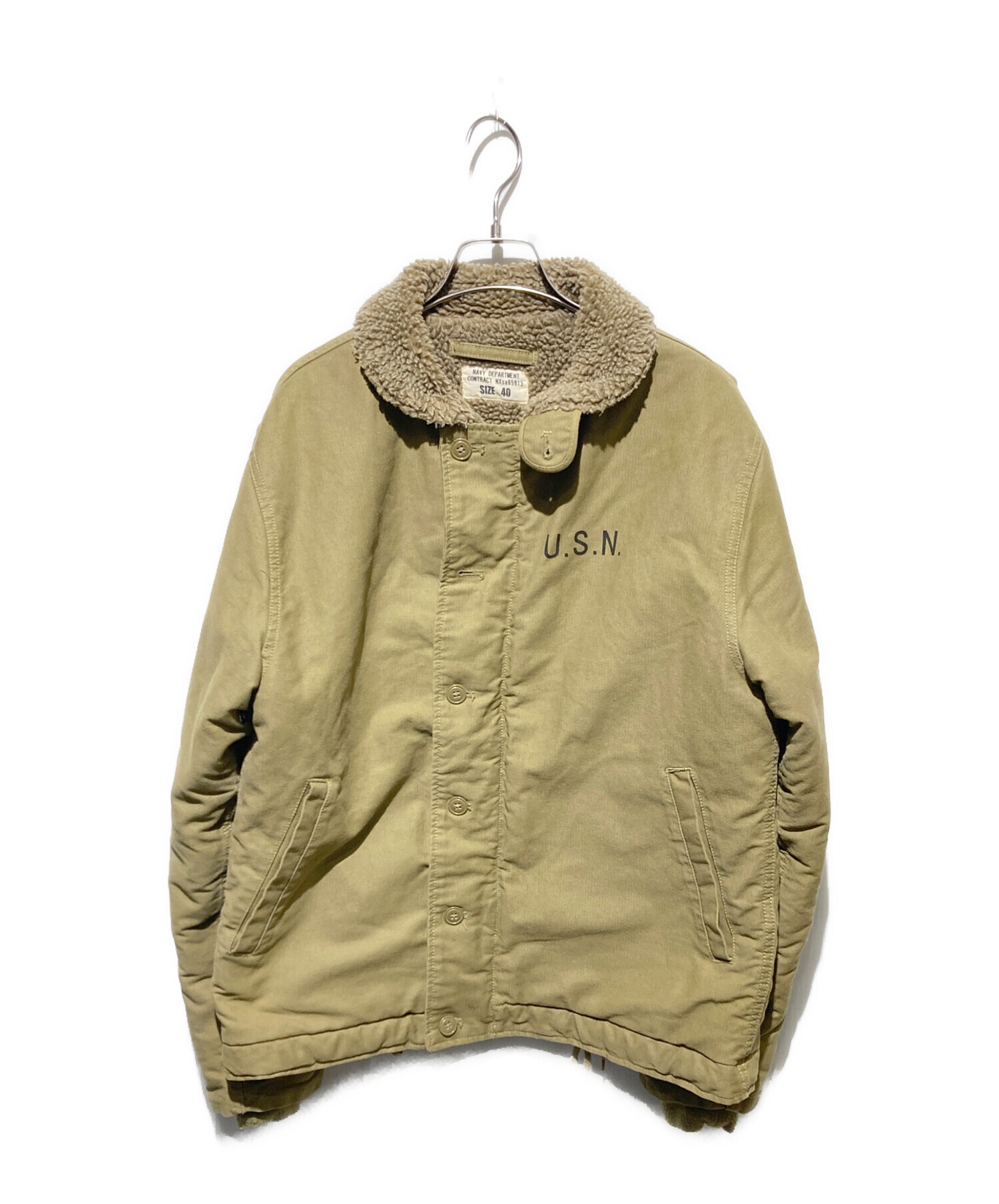 44 / XL相当 WAIPER ワイパー N-1 デッキジャケット カーキ色 WAIPER.inc ワイパーインク 米海軍 U.S.NAVY N-1 デッキジャケット