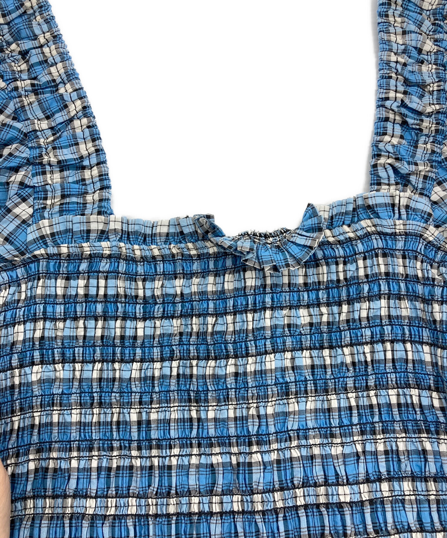 中古・古着通販】GANNI (ガニー) チェックシャーリングワンピース