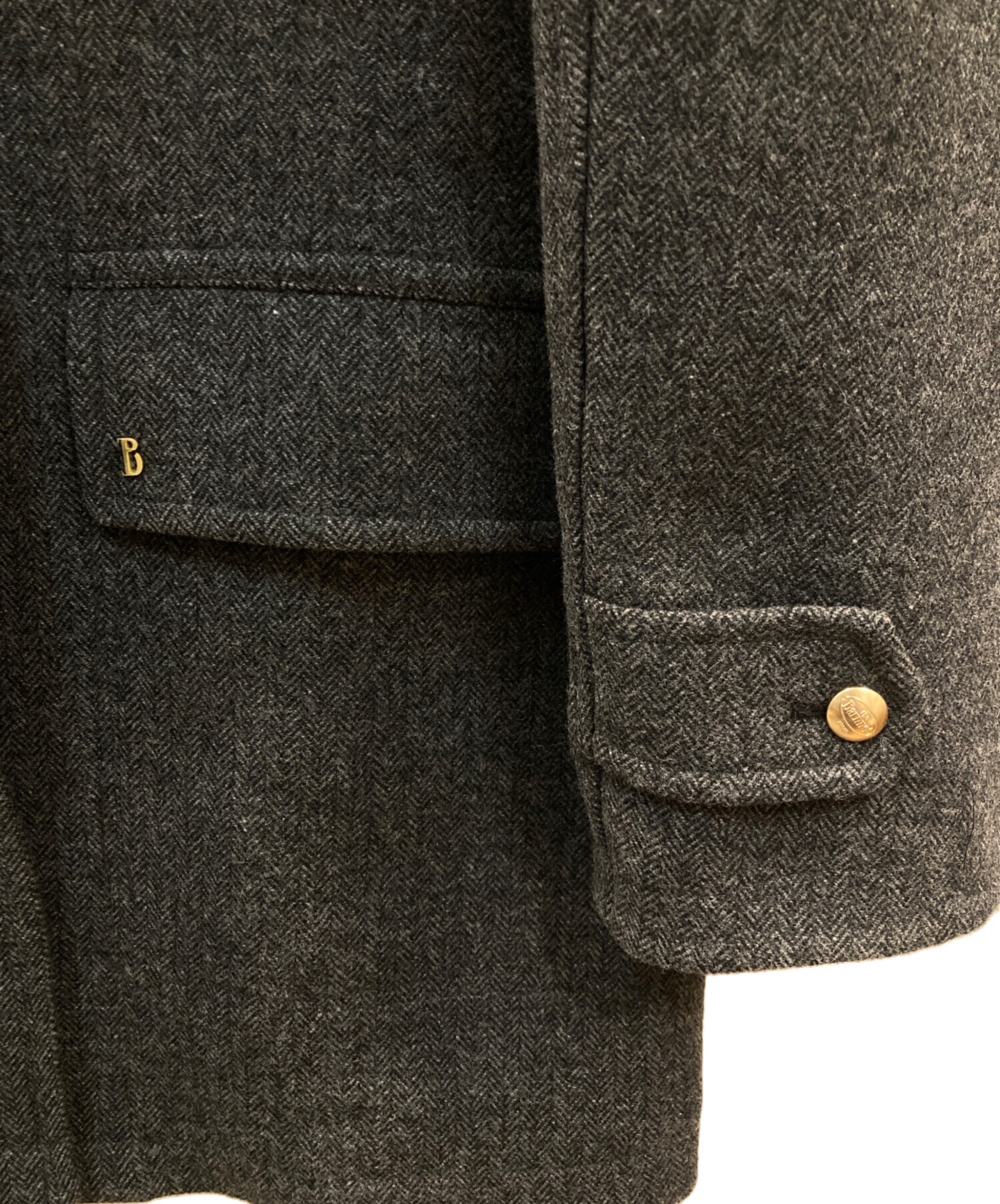 The Barnnet コーデュロイ ヘリンボーン ショート コート ジャケット 中古・古着通販】The Barnnet (ザ バーネット) Corduroy Collar