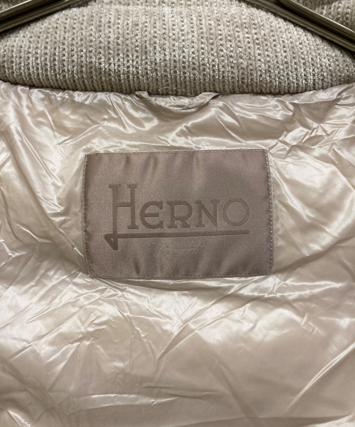 中古・古着通販】HERNO (ヘルノ) SAND CHENILLE DOWN JACKET ベージュ 