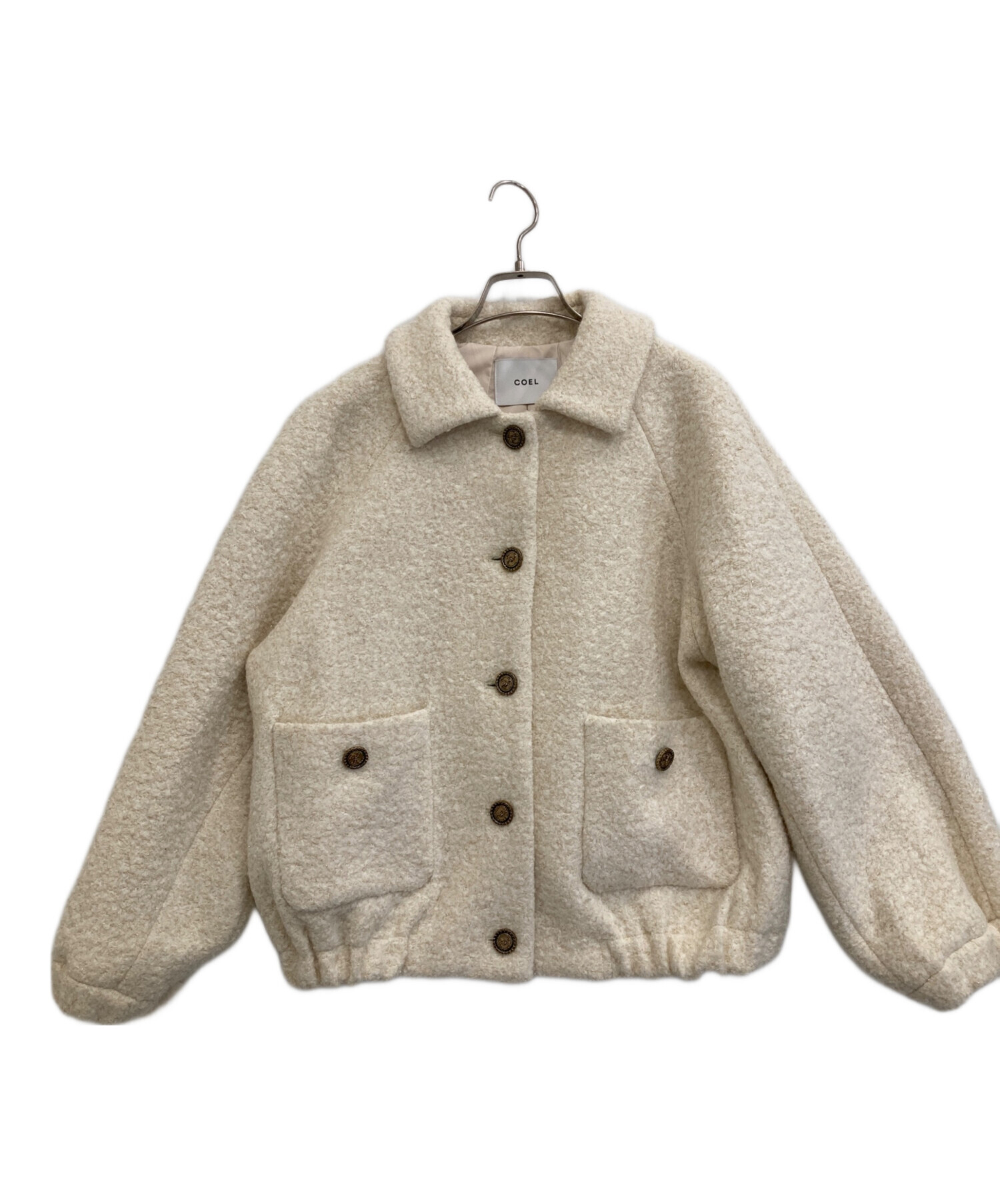【新品未使用】定価48,400円 コエル ラメツィード ブルゾン　アイボリー 中古・古着通販】COEL (コエル) ラメツイードブルゾン アイボリー