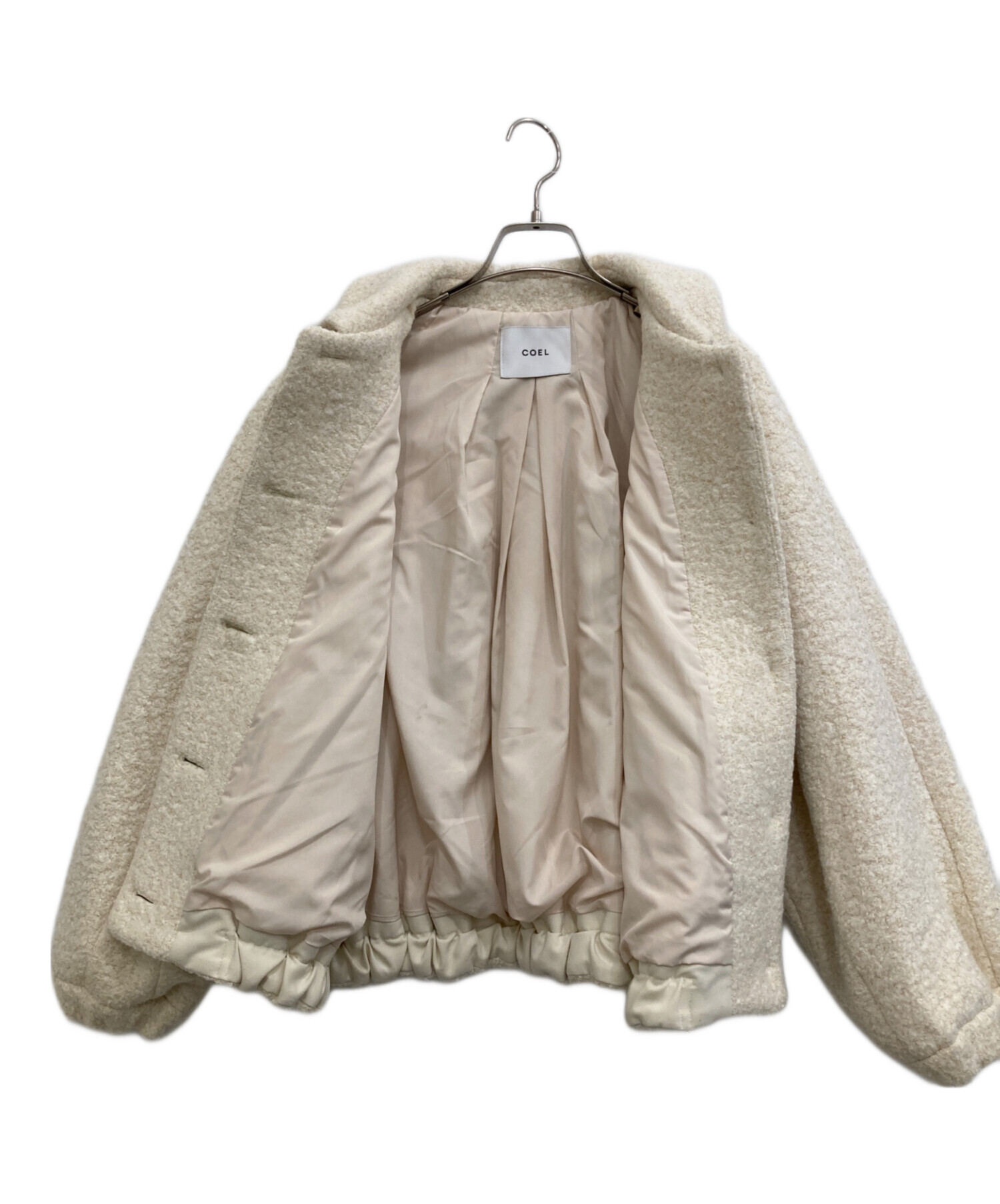 【新品未使用】定価48,400円 コエル ラメツィード ブルゾン　アイボリー COEL ラメツィードブルゾン | KOKO