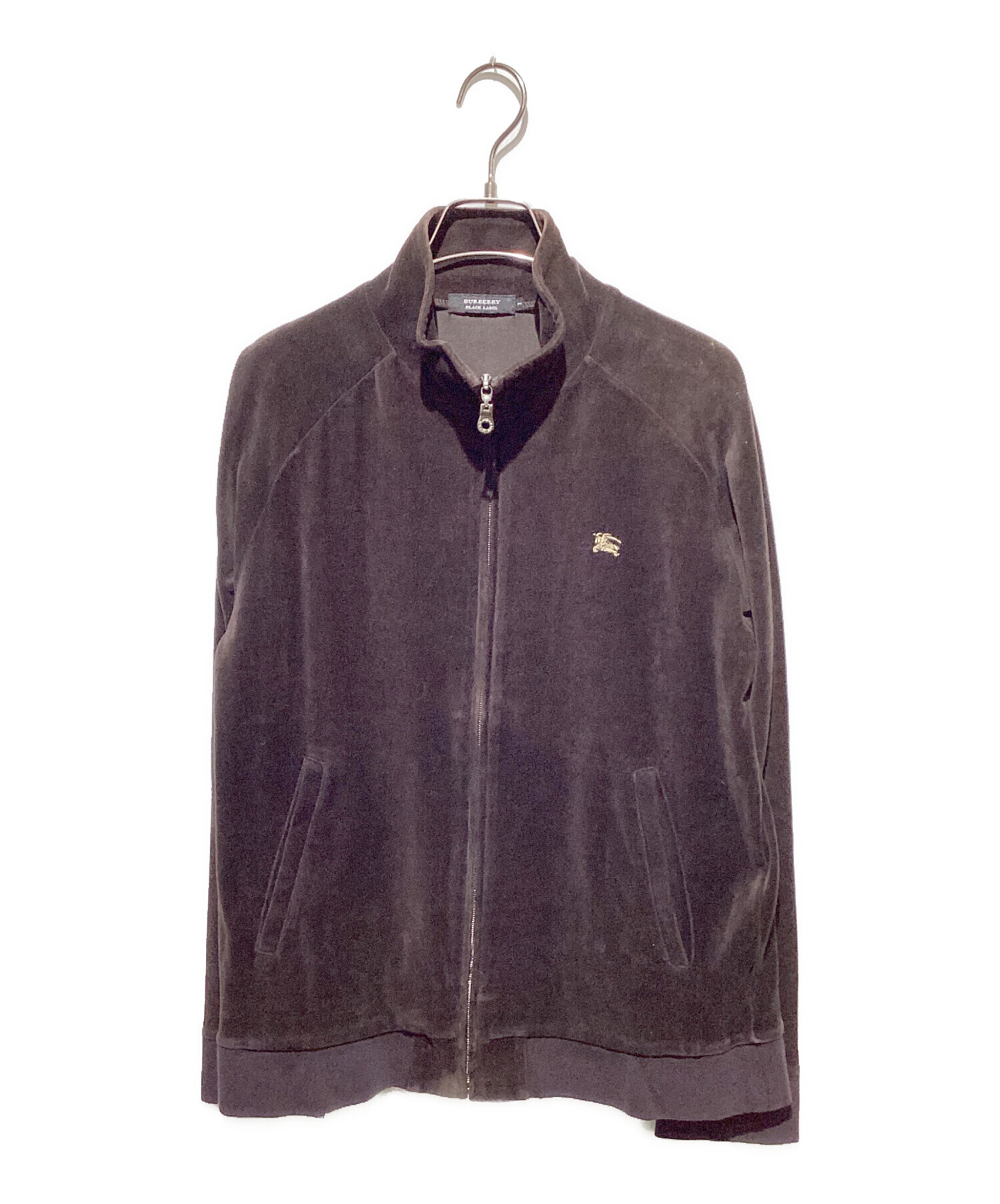 美品バーバリーブラックレーベル ベロア トラックジャケット ブラウン L 3 中古・古着通販】BURBERRY BLACK LABEL (バーバリーブラックレーベル