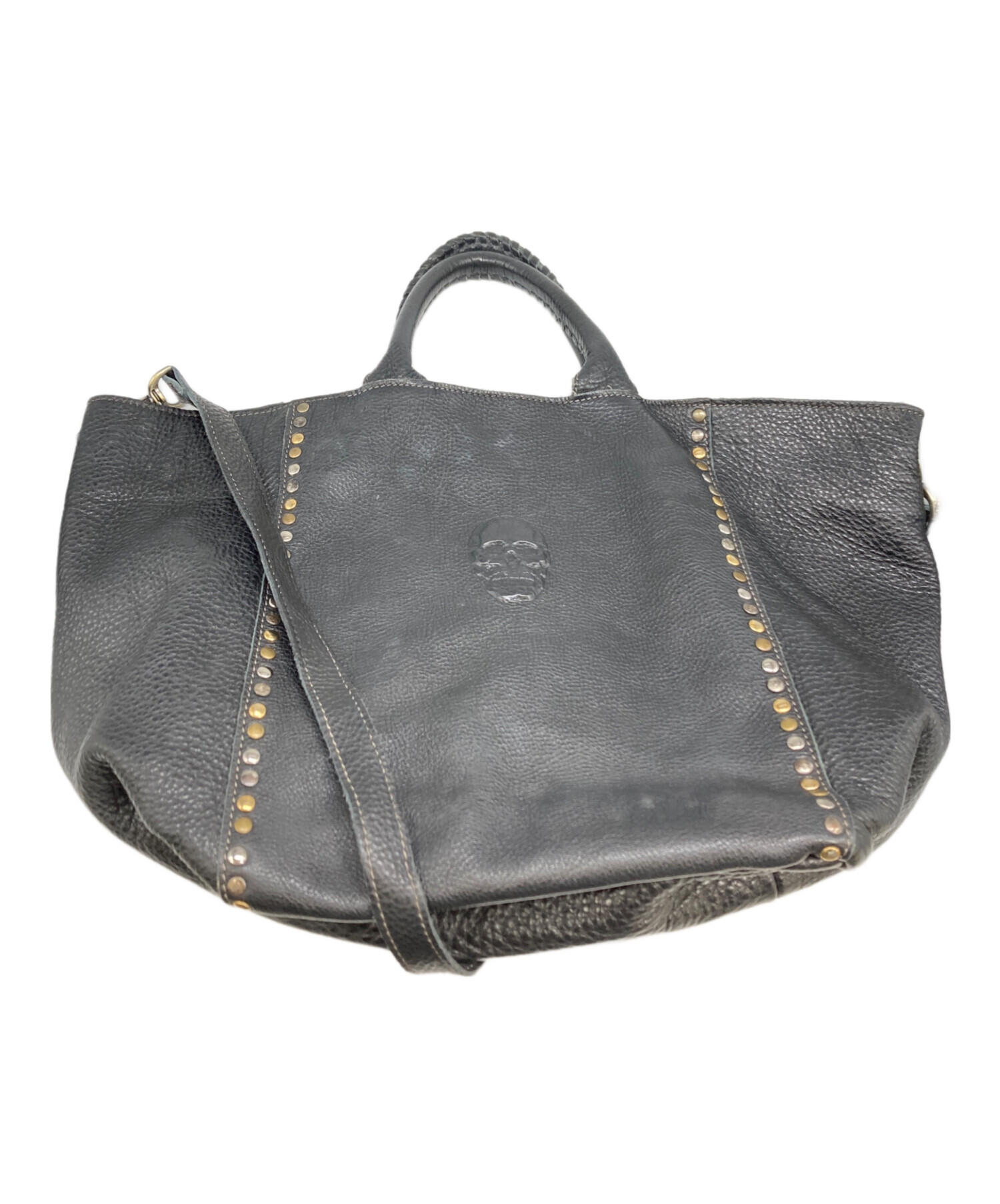 中古・古着通販】IO PELLE (イオペレ) スカルスタッズレザー2WAYバッグ 