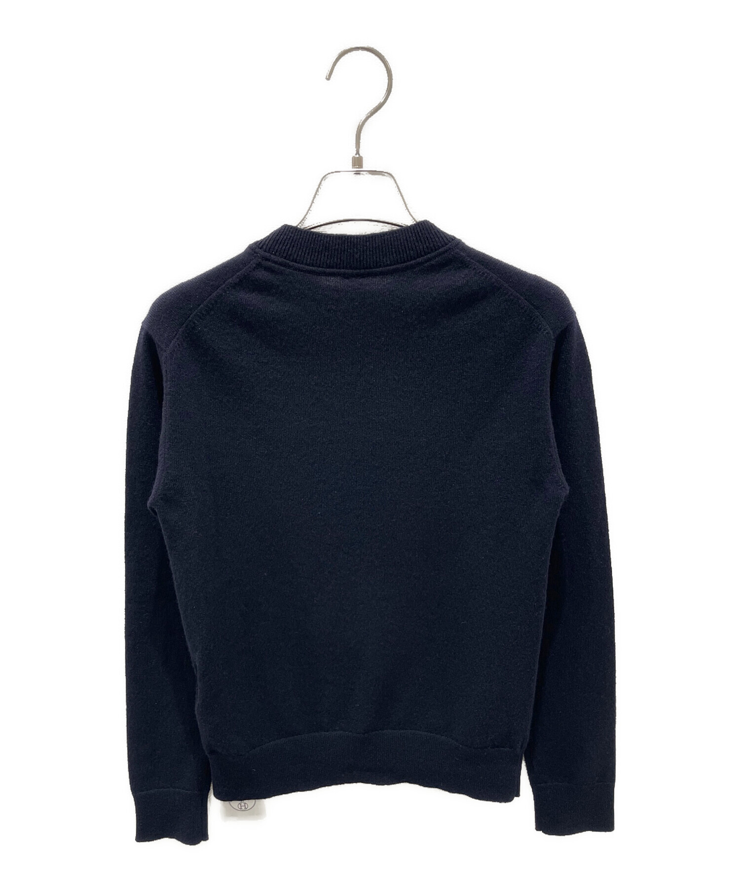 【売約済み】エルメス　hermes Hリフト　カシミヤニット　ブルー 中古・古着通販】HERMES (エルメス) Hリフトカシミヤクルーネック