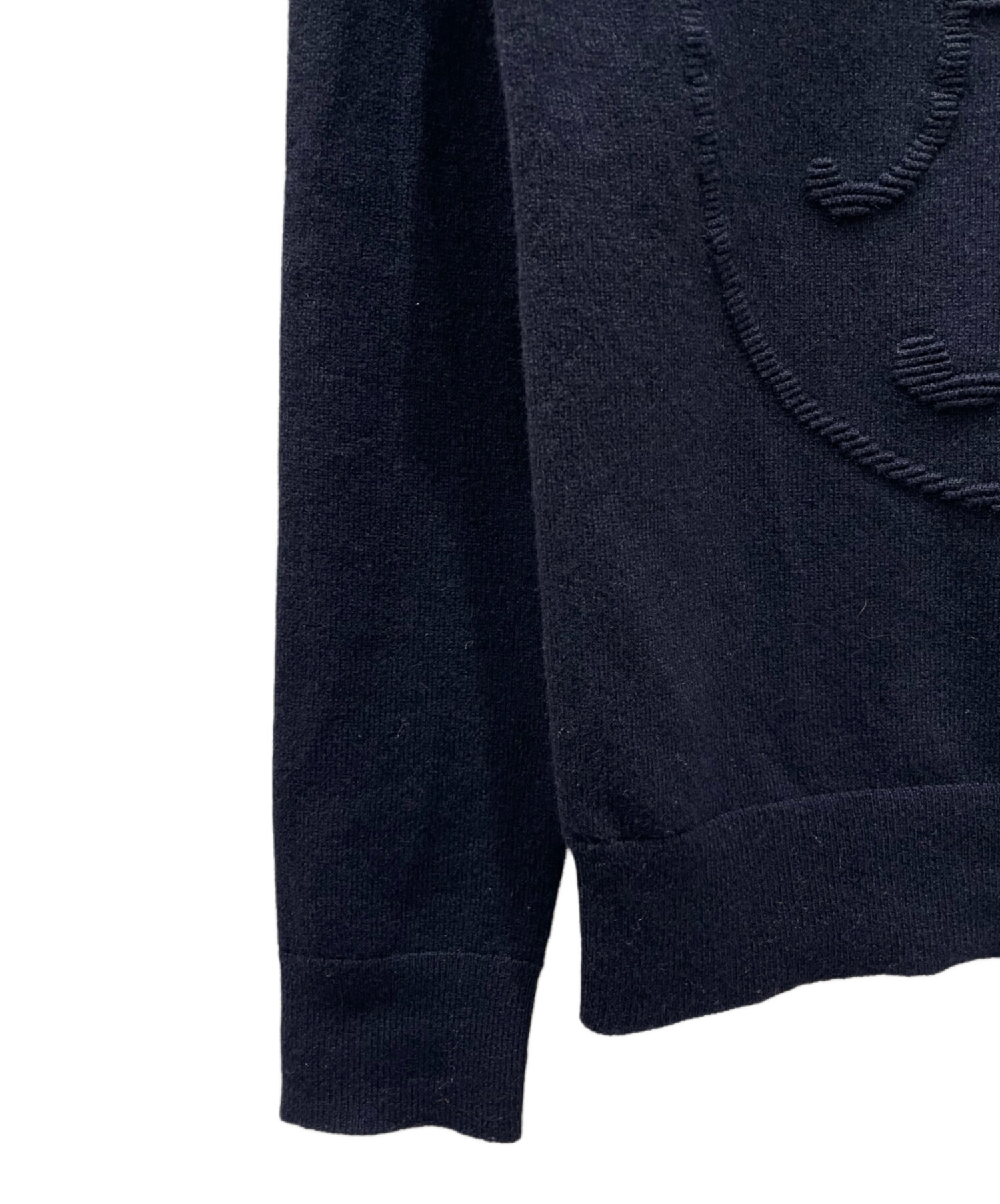 【売約済み】エルメス　hermes Hリフト　カシミヤニット　ブルー 中古・古着通販】HERMES (エルメス) Hリフトカシミヤクルーネック