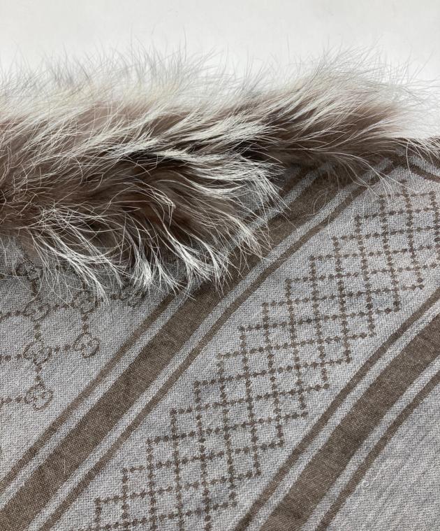 中古・古着通販】GUCCI (グッチ) GG柄 フォックスファー付 ストール