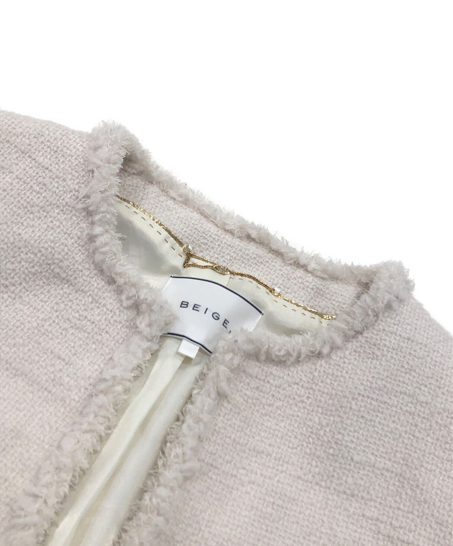 ベイジ BEIGE CAMBON ツイードジャケット ネイビー　M サイズ4 中古・古着通販】BEIGE (ベイジ) CAMBON/ツイードジャケット