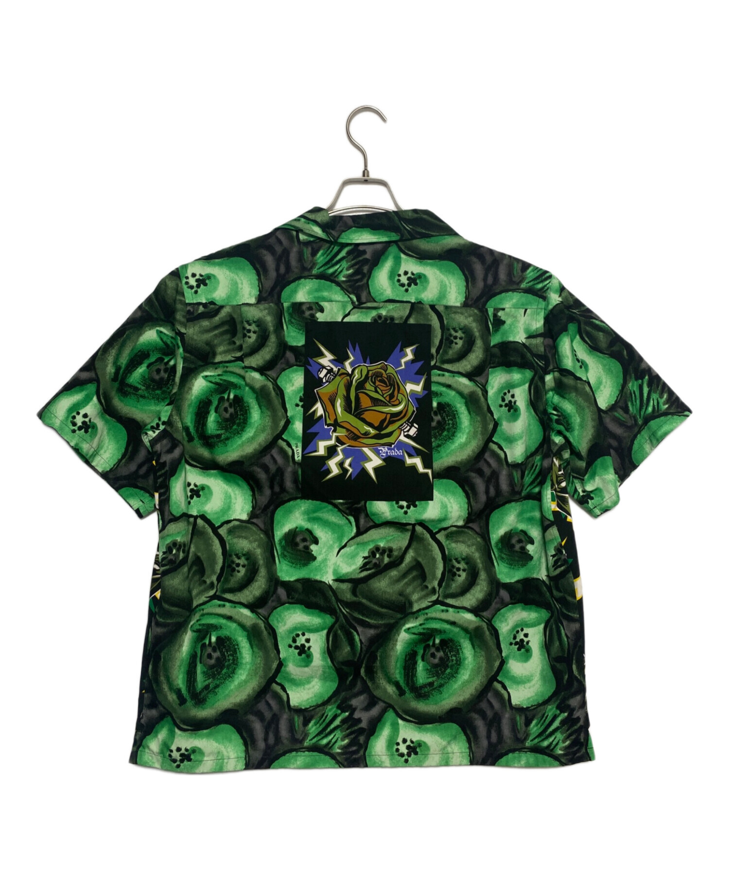 PRADA 半袖シャツ L 黒 緑 アートプリント 中古・古着通販】PRADA (プラダ) UNIVERSAL STUDIOS (ユニバーサル