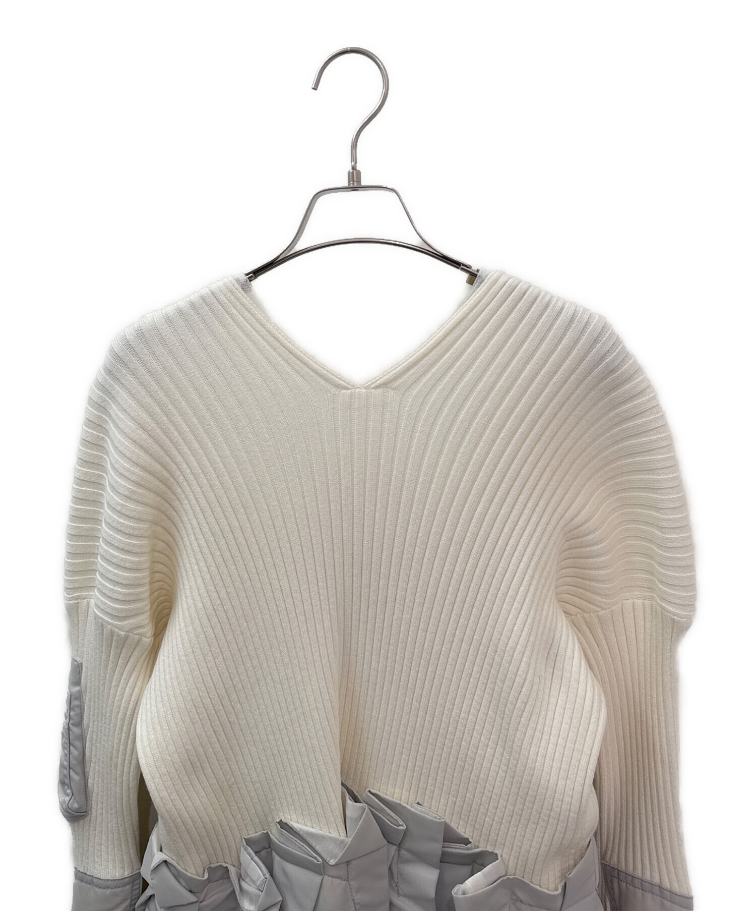 中古・古着通販】sacai (サカイ) Knit×Nylon Twill Dress グレー