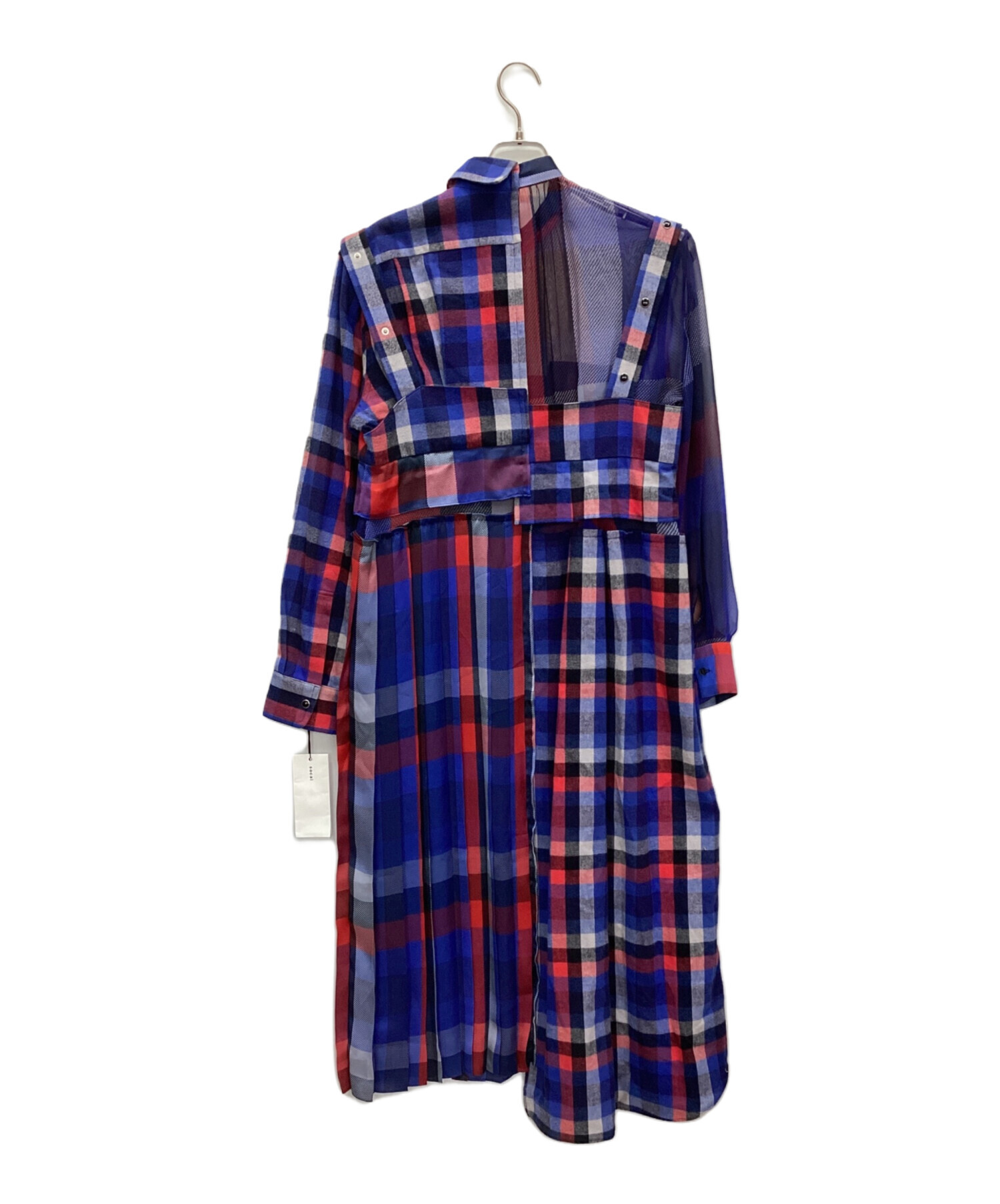 【新品】sacai異素材ドッキングトップス 中古・古着通販】sacai (サカイ) 異素材ドッキング ワンピース ブルー