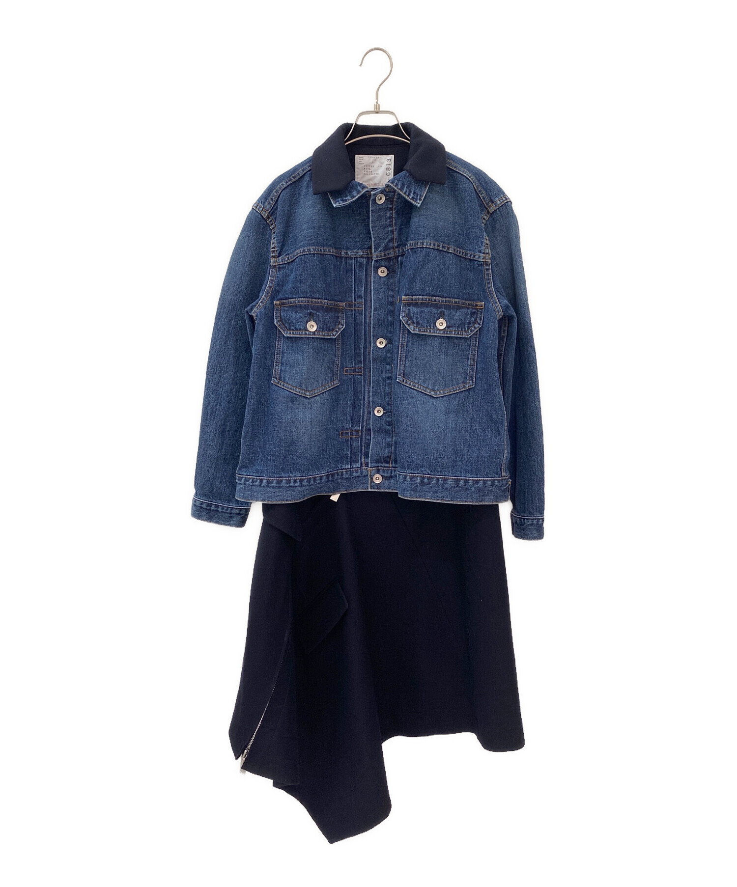 中古・古着通販】sacai (サカイ) デニムドレスワンピース インディゴ  