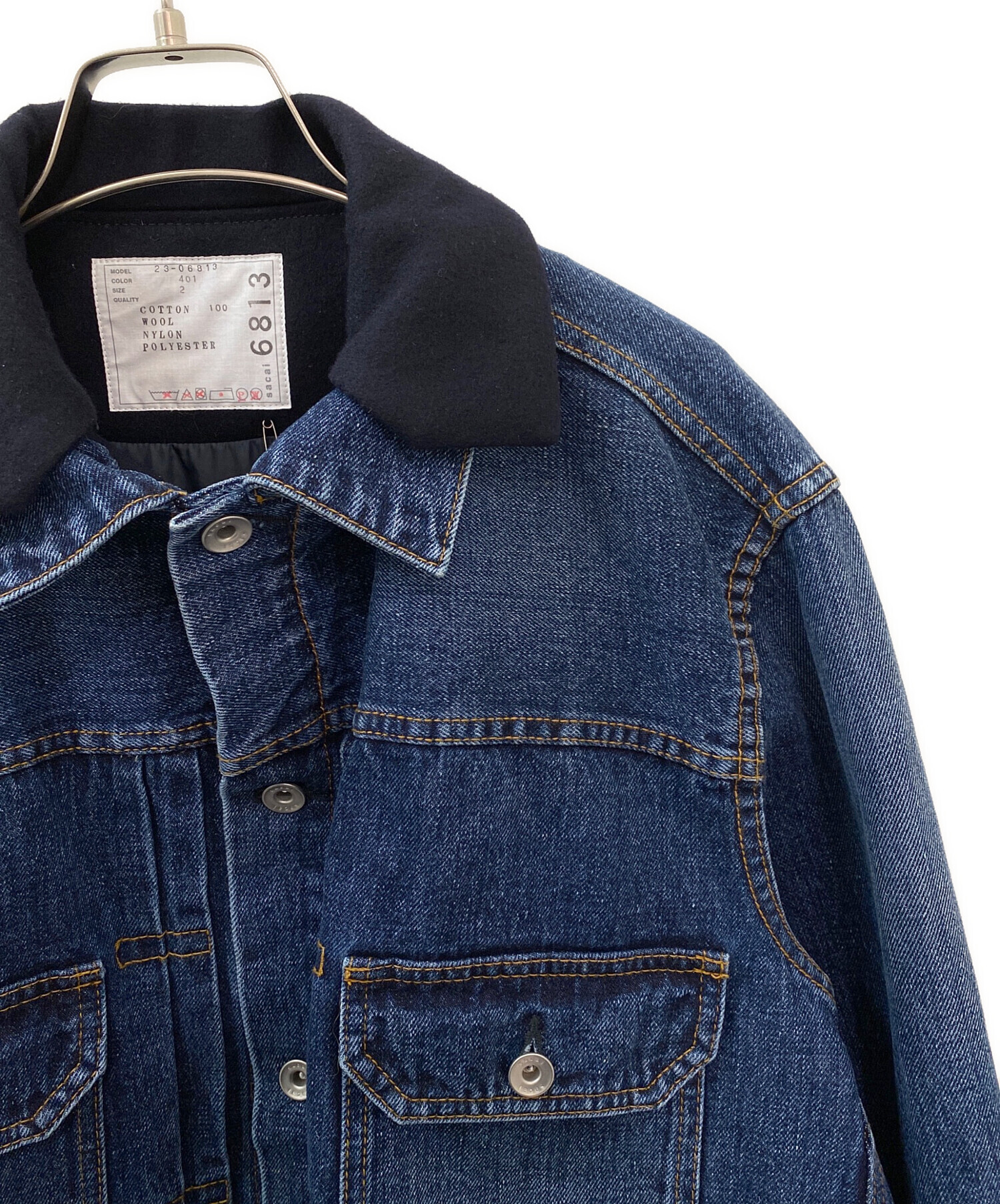 中古・古着通販】sacai (サカイ) デニムドレスワンピース インディゴ
