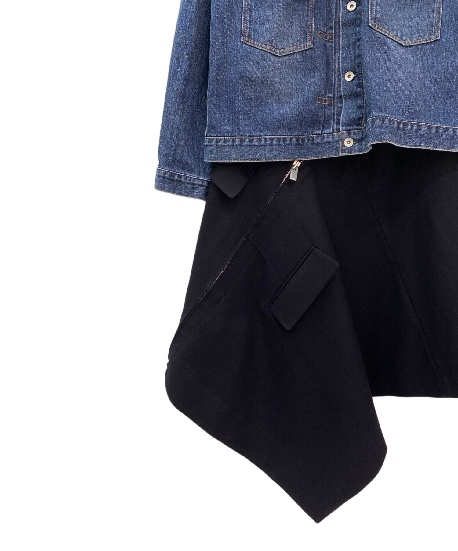 中古・古着通販】sacai (サカイ) デニムドレスワンピース インディゴ