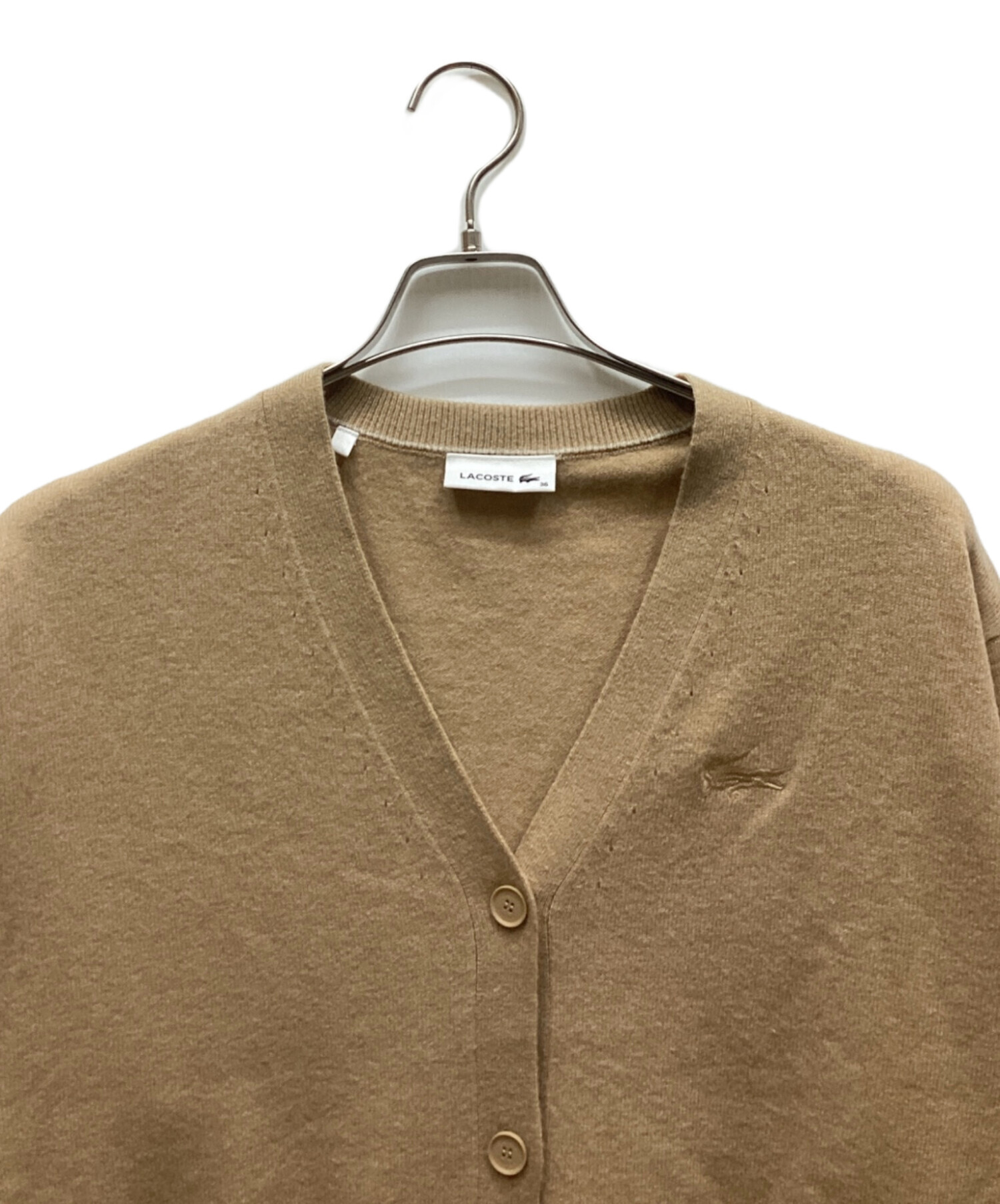 中古・古着通販】LACOSTE (ラコステ) ニットカーディガン ベージュ