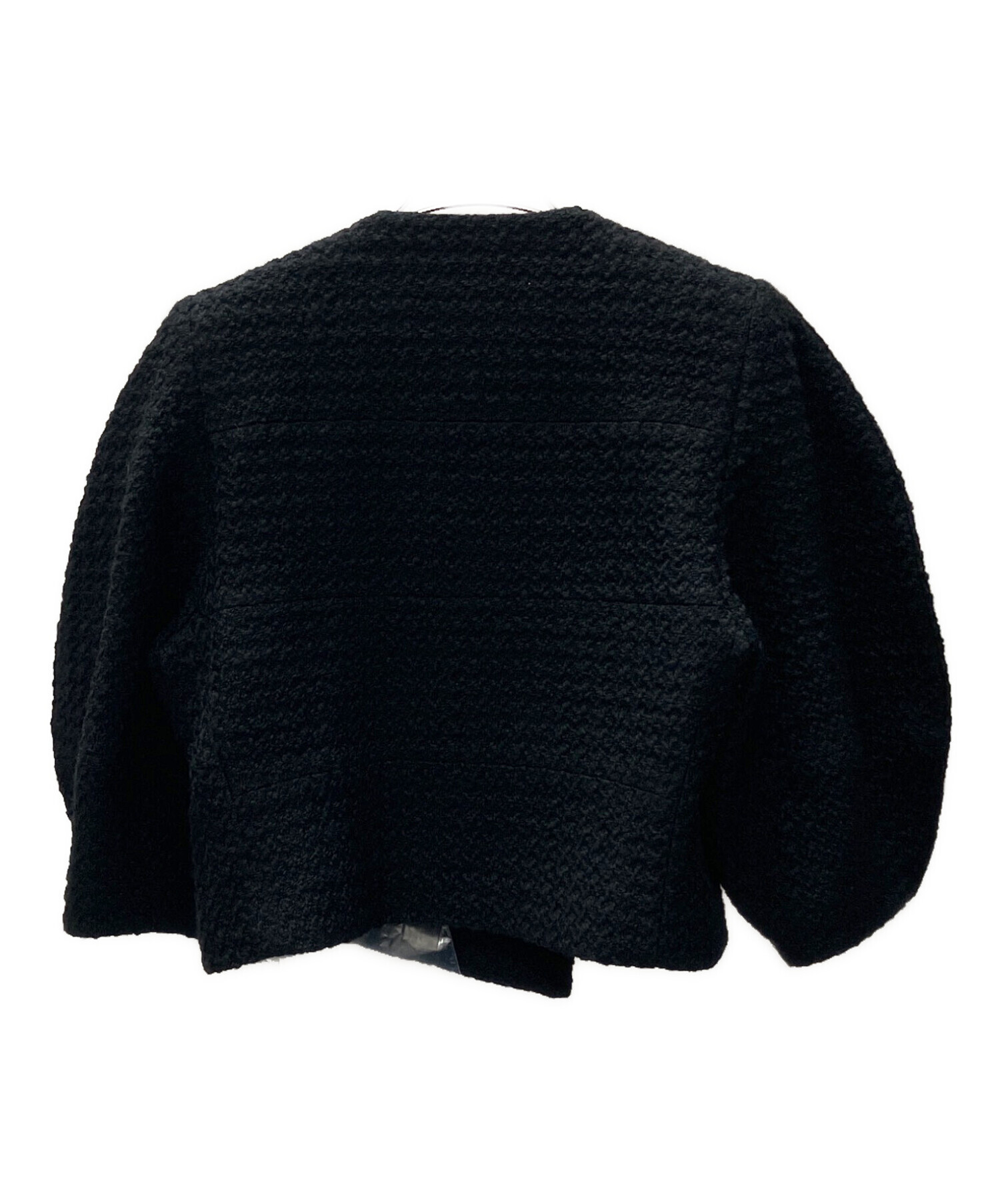 cygne シーニュ　レザーボタンツイードジャケット　Lydie+ ブラック 中古・古着通販】cygne (シーニュ) cygne シーニュ レザーボタン