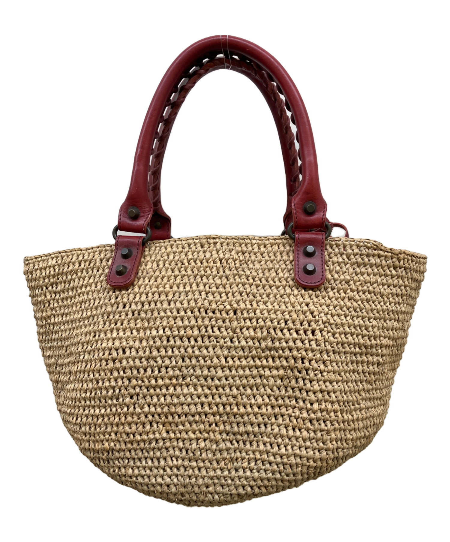 中古・古着通販】BALENCIAGA (バレンシアガ) ラフィアバッグ レッド