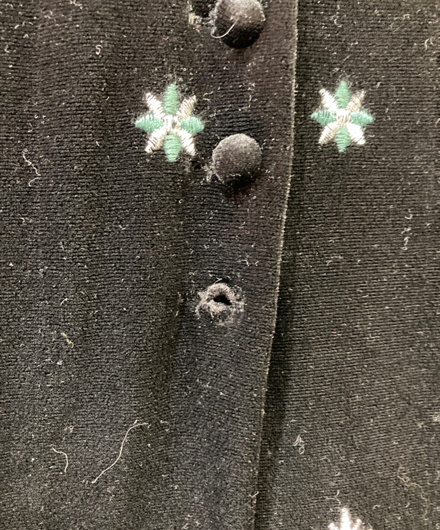 中古・古着通販】Ameri (アメリ) GLITTER EMBROIDERY VELOUR LONG TOP 
