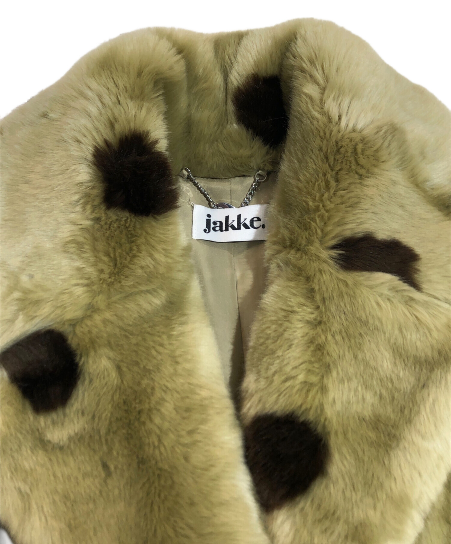 中古・古着通販】jakke (ジャッキー) フェイクファーコート オリーブ