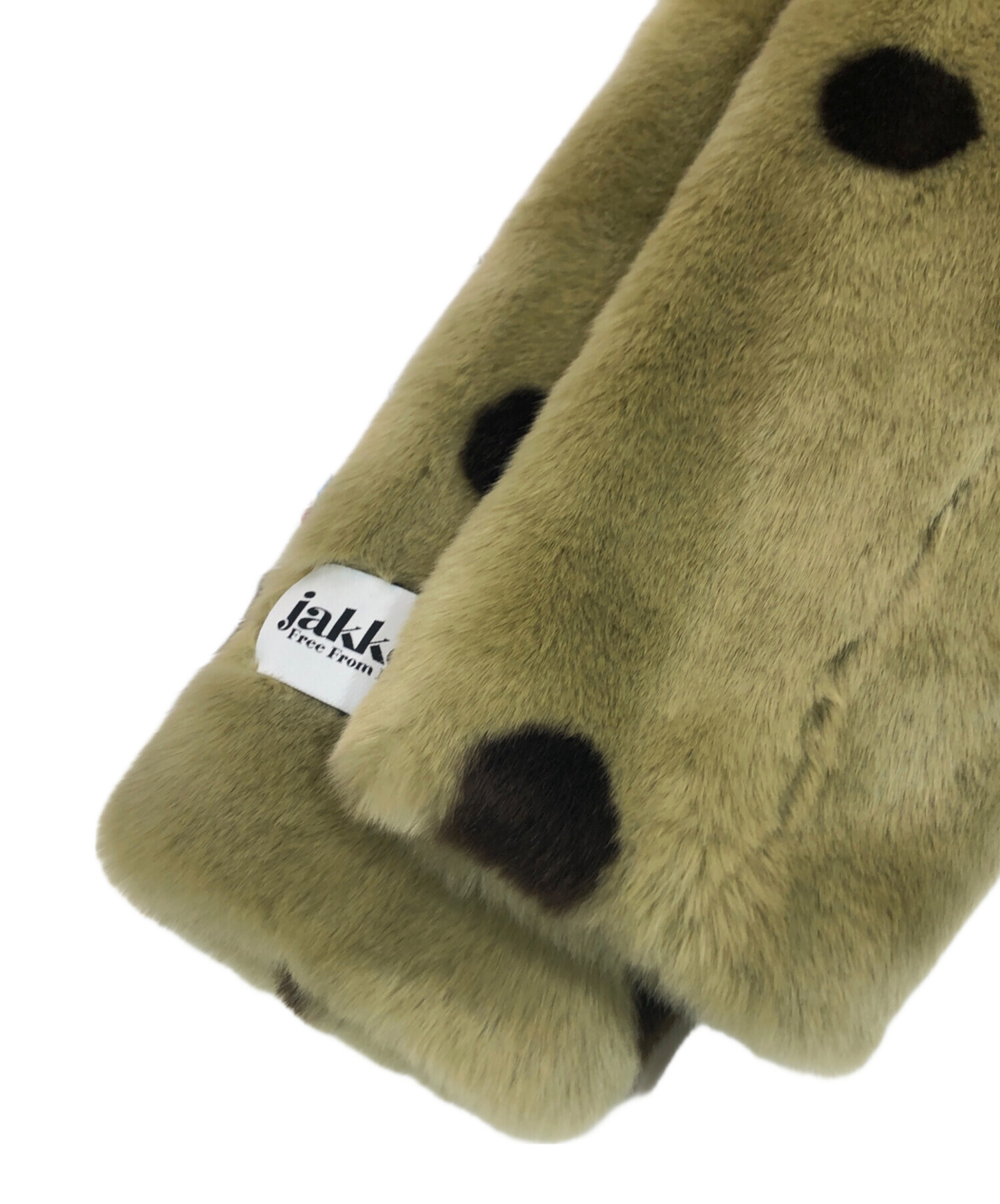 jackie/オリーブグリーン ファーコート Jakke◇フェイクファー コート◇オリーブ/ブラック◇もこもこ (Jakke