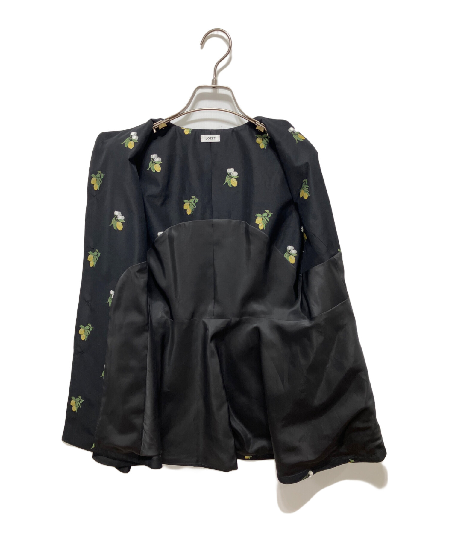 中古・古着通販】LOEFF (ロエフ) レモン ジャガード ベスト ブラック