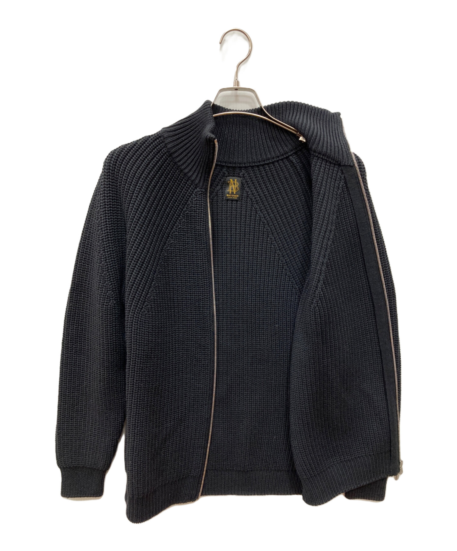 中古・古着通販】BATONER (バトナ―) SIGNATURE DRIVERS KNIT ブラック 