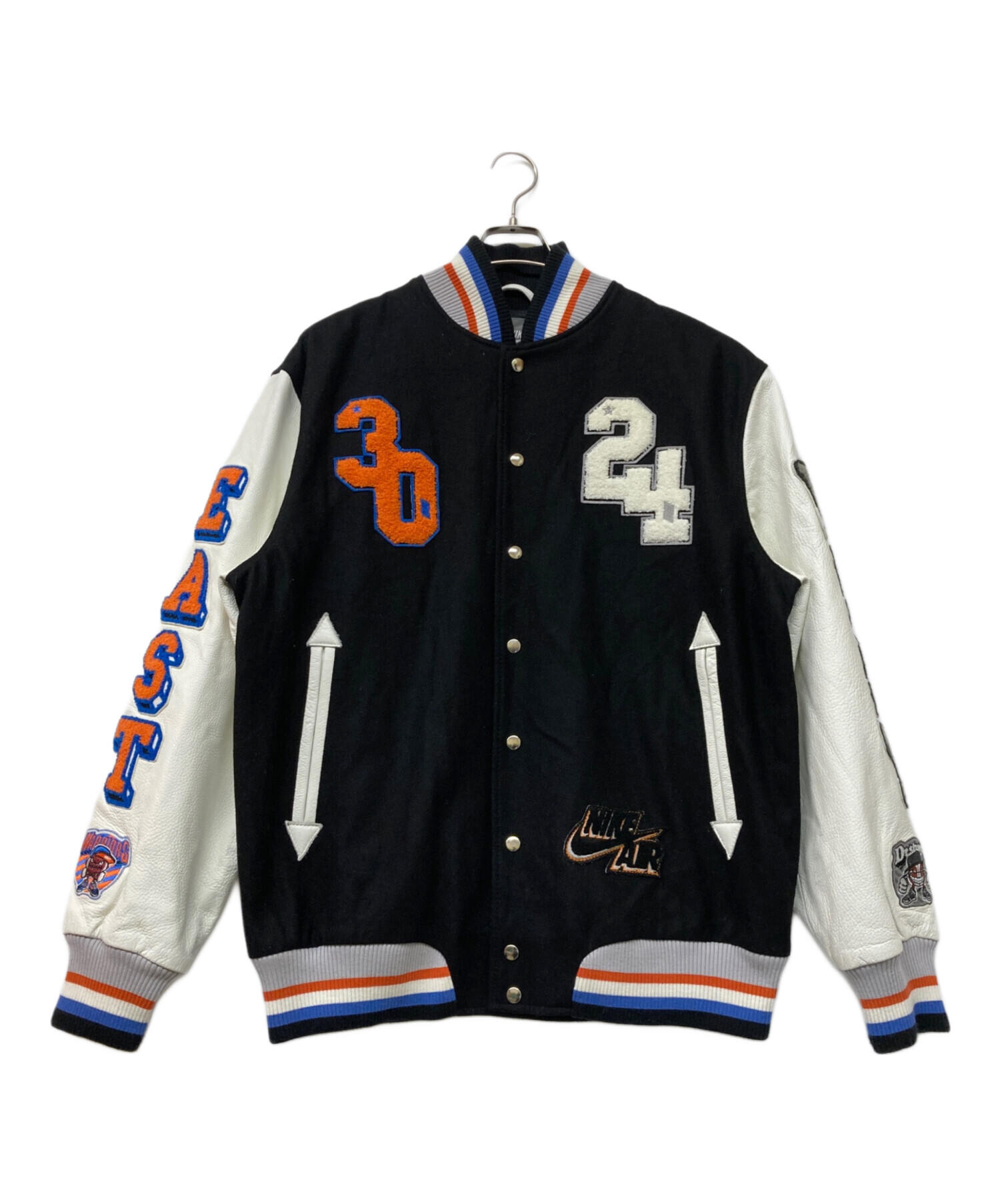 中古・古着通販】NIKE (ナイキ) 00s 袖レザー切替スタジャン ブラック