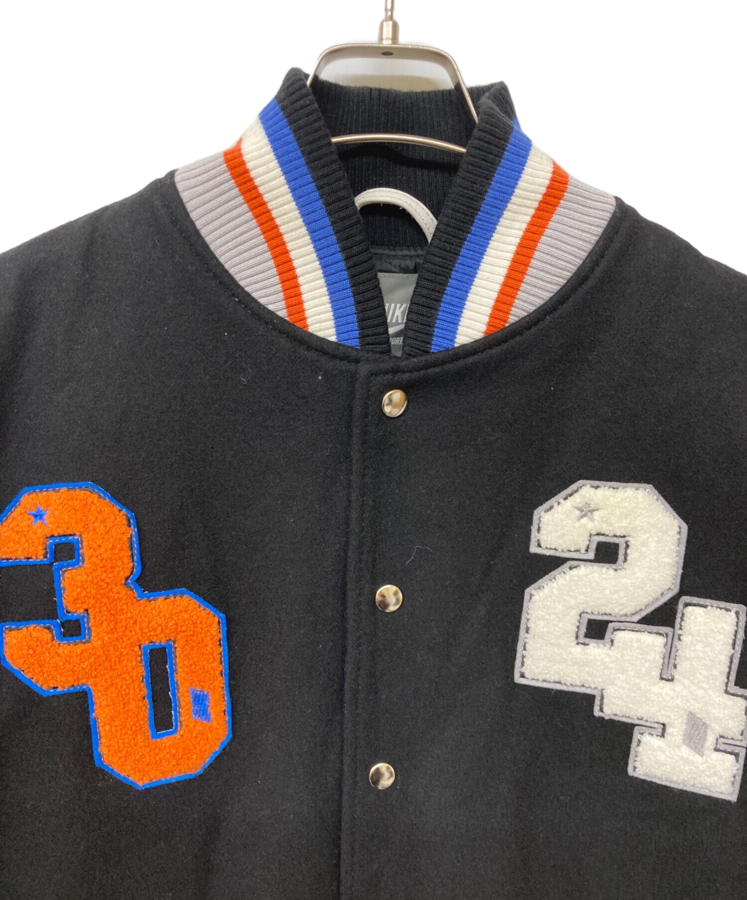 中古・古着通販】NIKE (ナイキ) 00s 袖レザー切替スタジャン ブラック