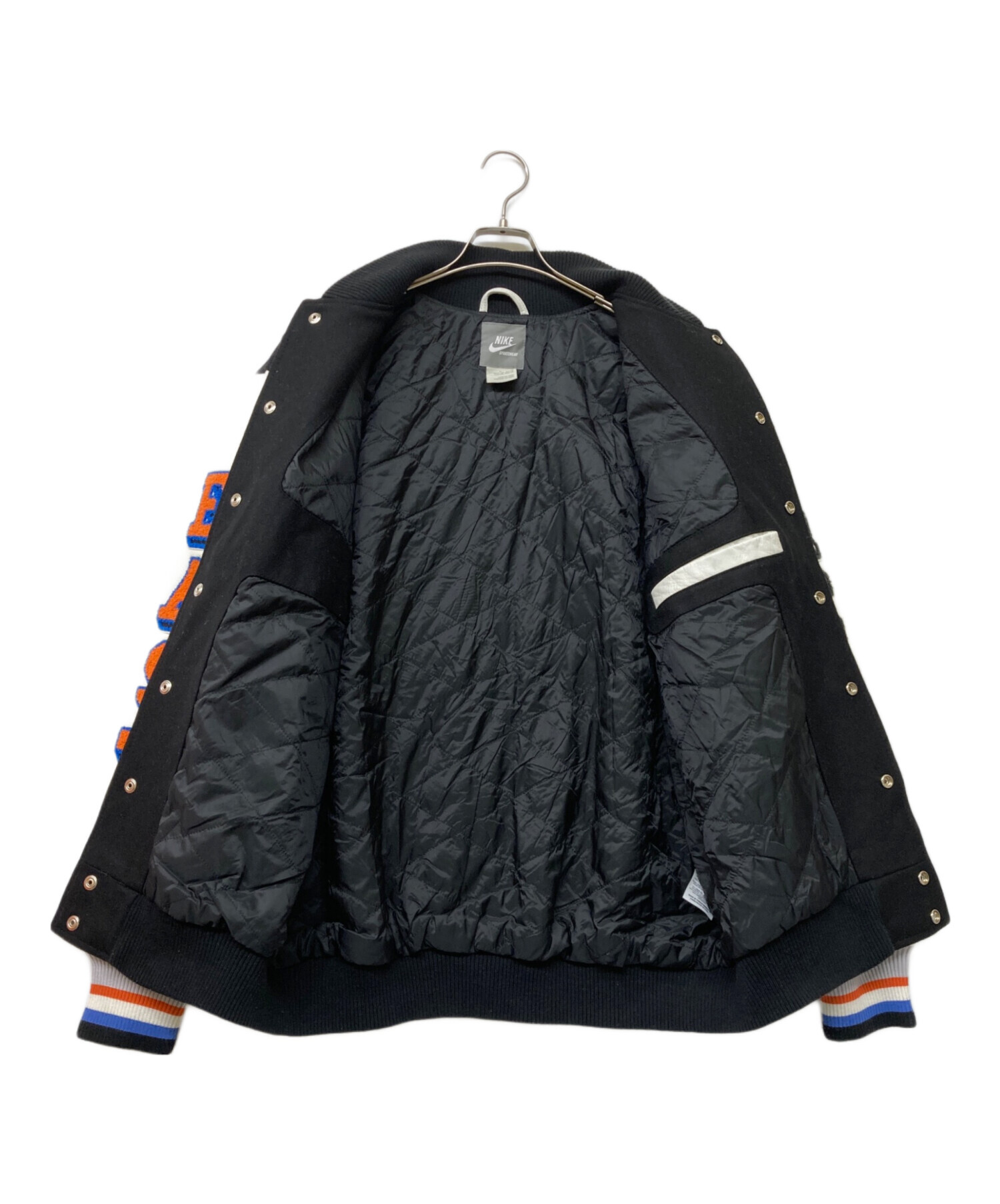 中古・古着通販】NIKE (ナイキ) 00s 袖レザー切替スタジャン ブラック