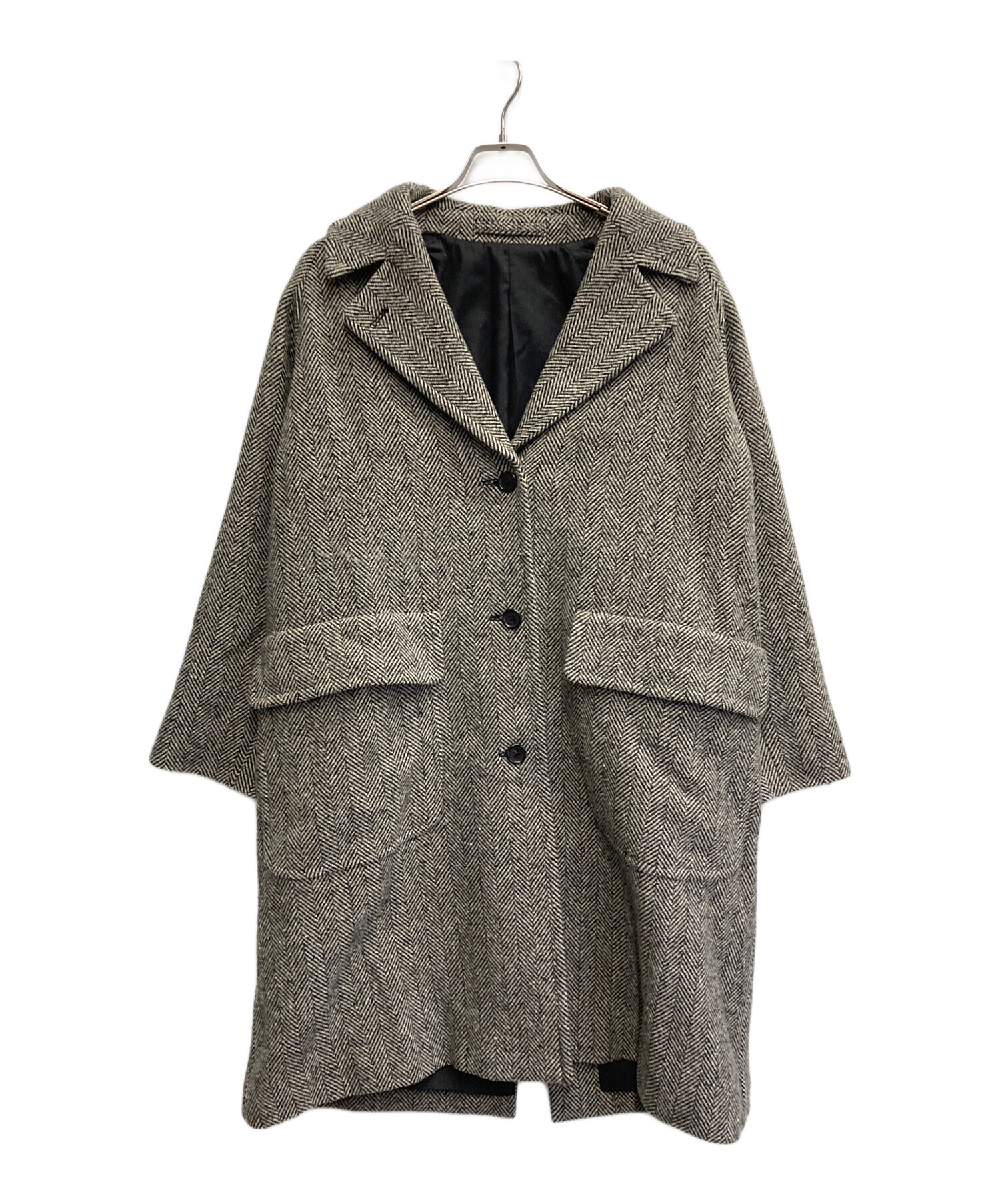 MARGARET HOWELL ヘリンボーン チェスターコート グレーサイズＬ 中古・古着通販】MARGARET HOWELL (マーガレットハウエル