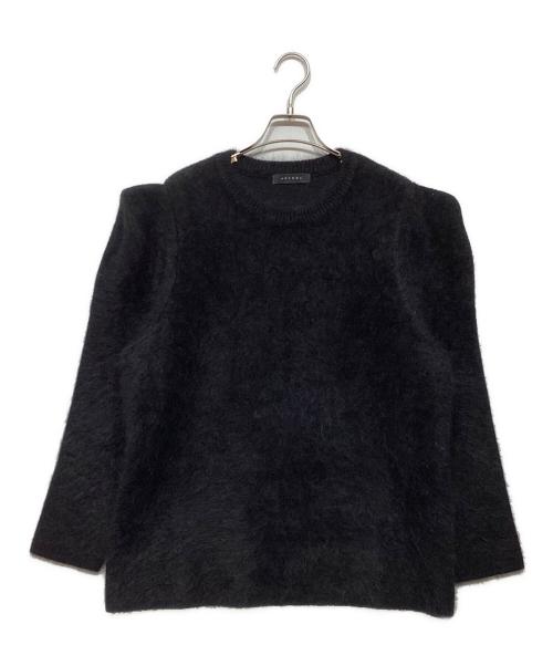 中古・古着通販】AMOMMA (アモマ) WOOL PUFF SHOULDER KNIT ブラック