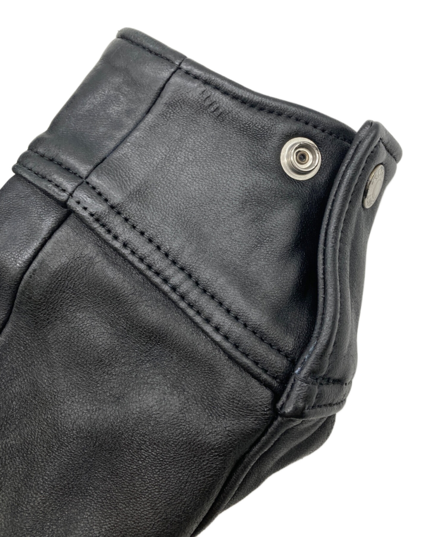 中古・古着通販】Schott (ショット) LEATHER TRACKER JACKET ブラック 