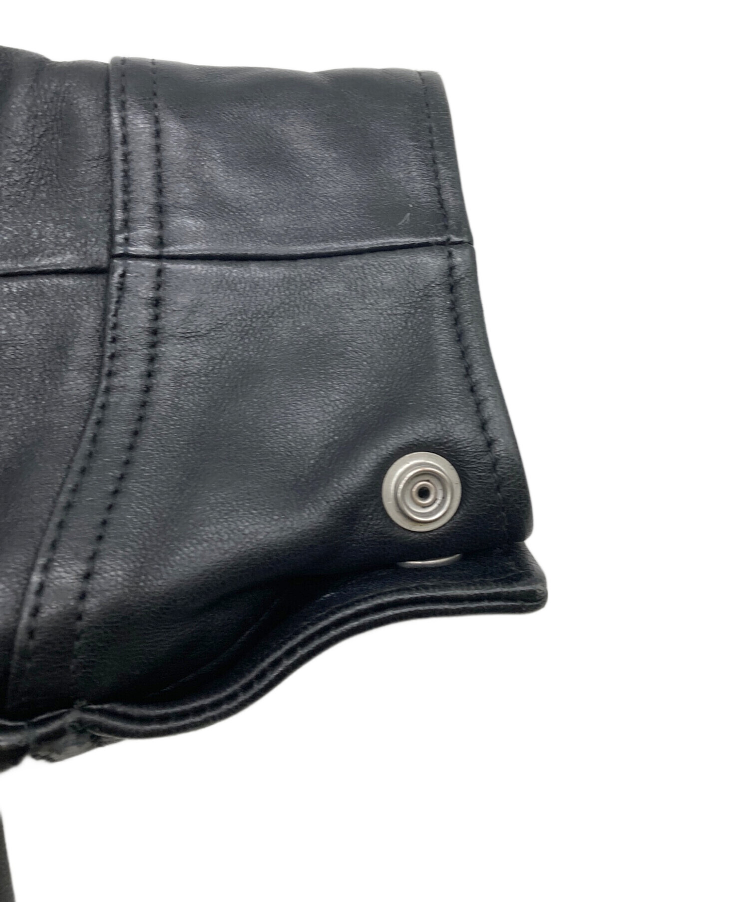 中古・古着通販】Schott (ショット) LEATHER TRACKER JACKET ブラック