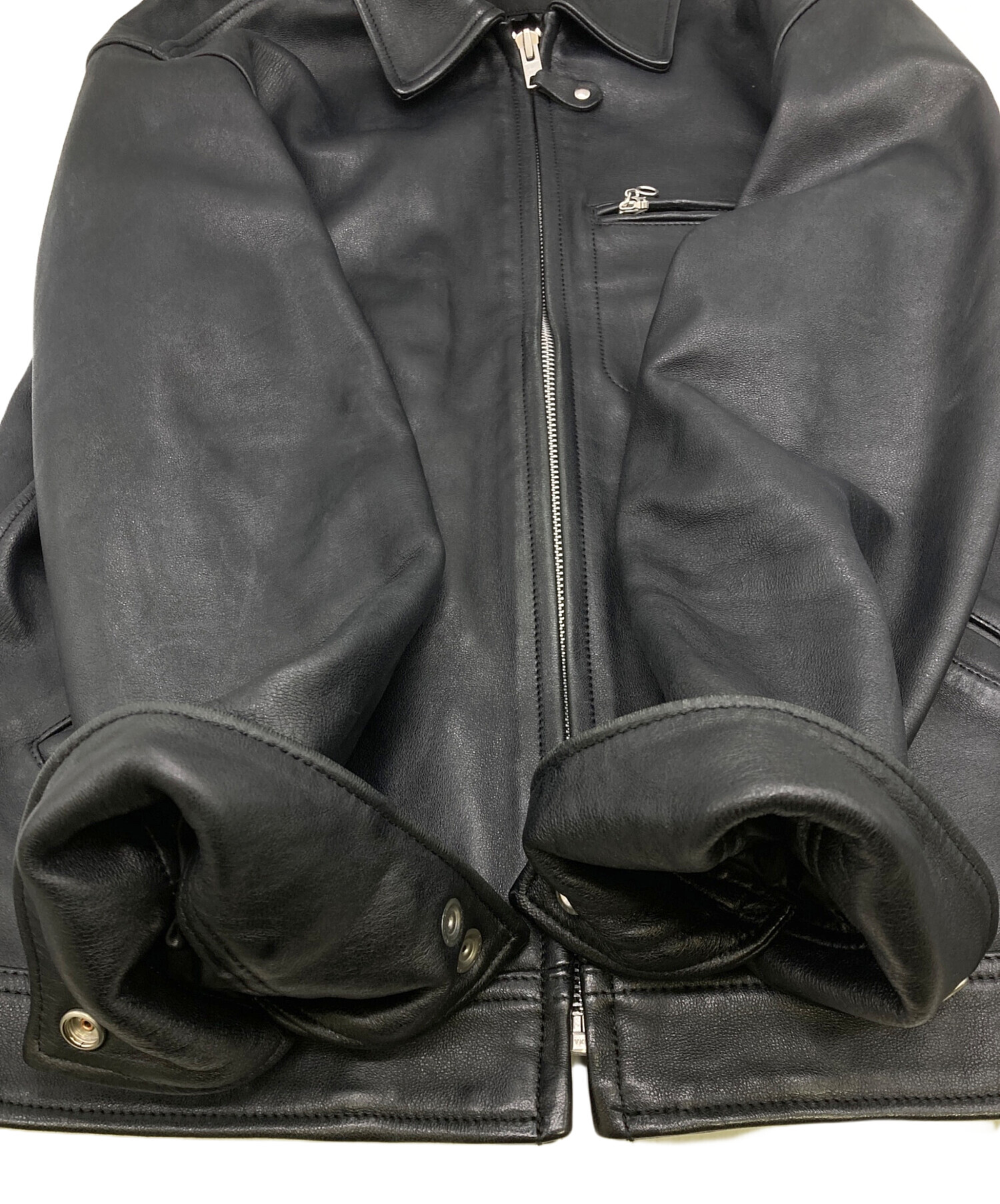中古・古着通販】Schott (ショット) LEATHER TRACKER JACKET ブラック