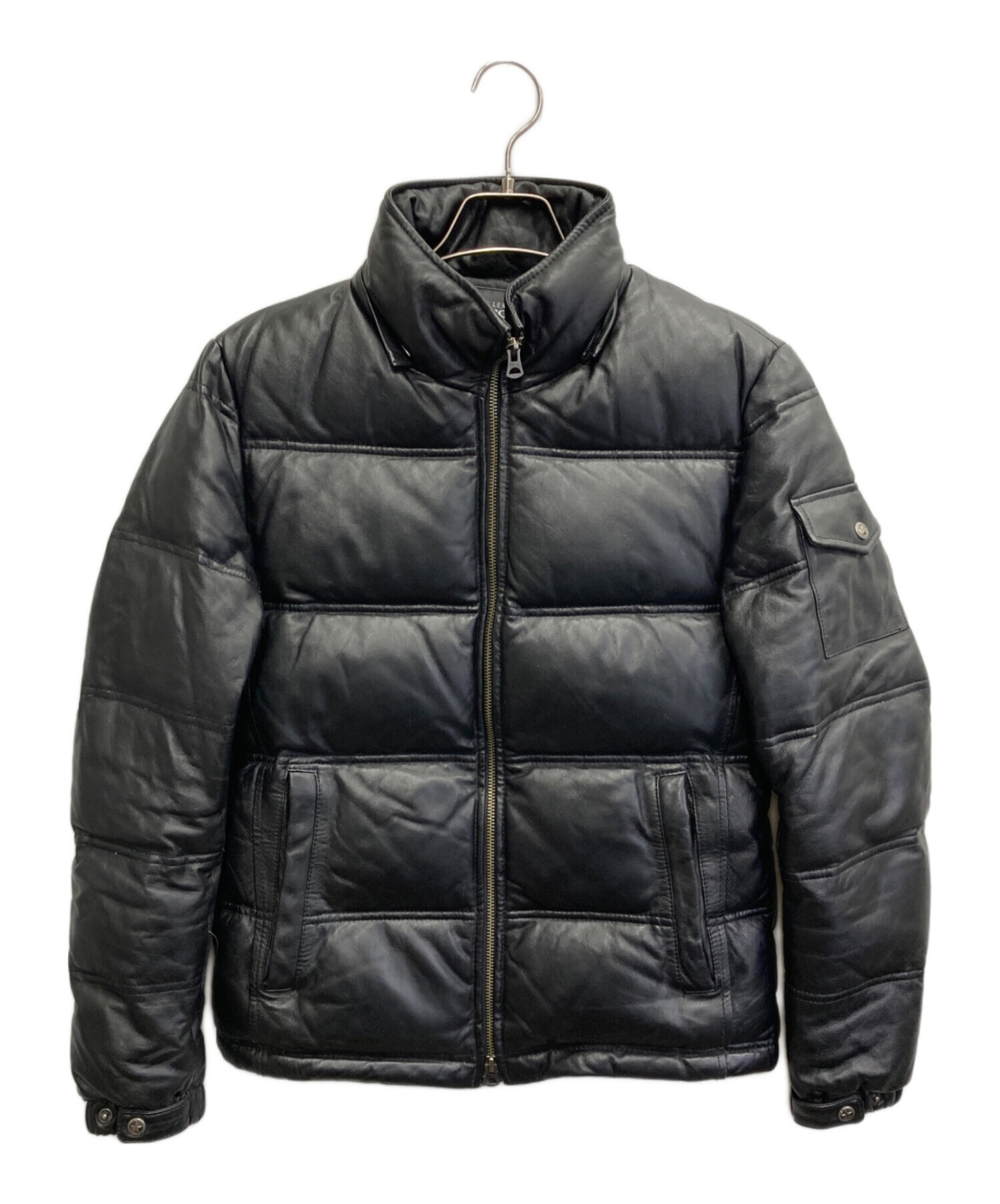 ジャックローズ JACKROSE レザーダウンジャケット 黒 ブラック 中古・古着通販】JACKROSE (ジャックローズ) レザーダウンジャケット