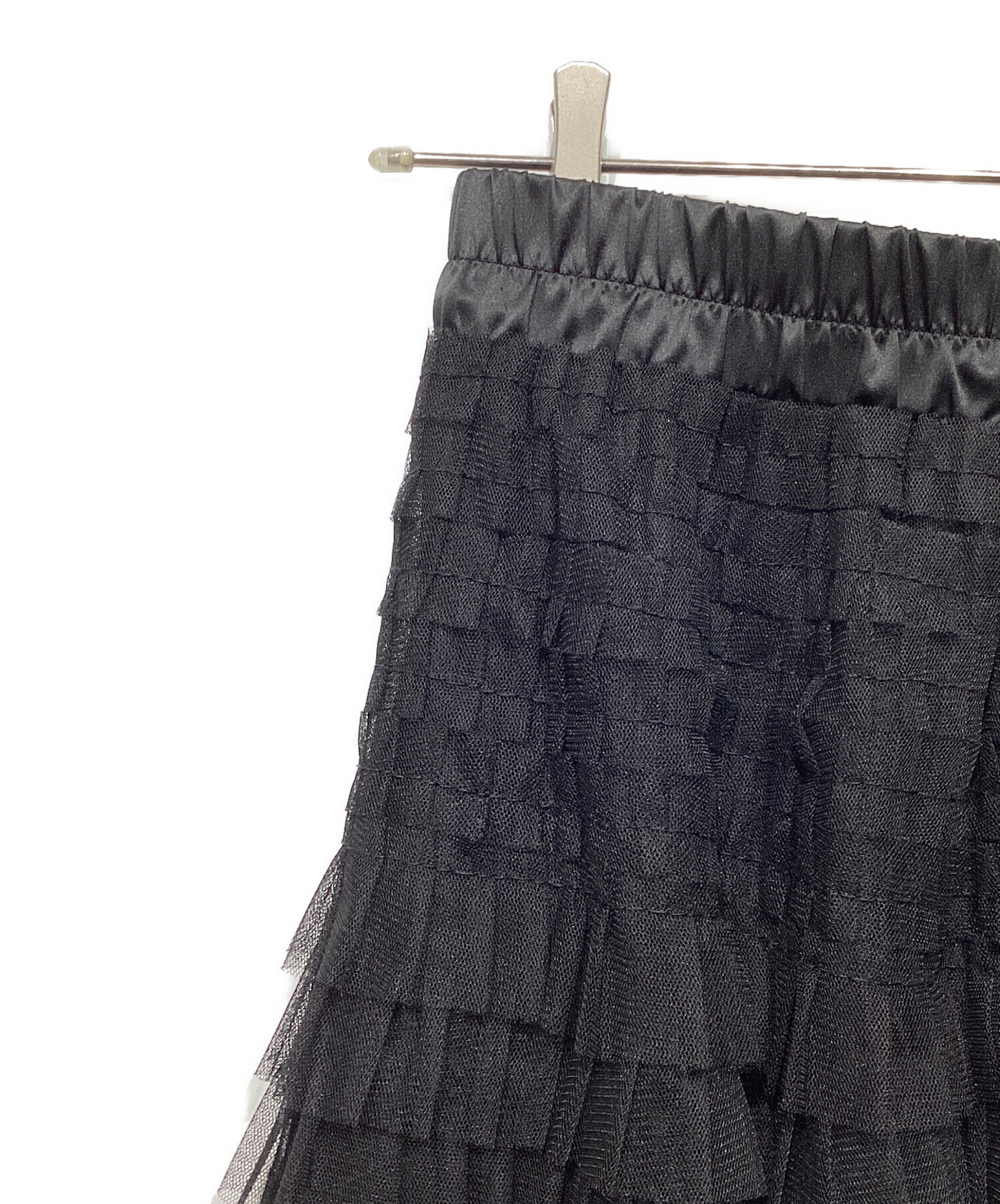 中古・古着通販】Ameri (アメリ) BLACK TULLE RAFFLE SKIRT