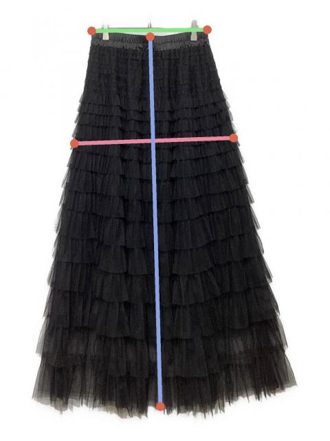 中古・古着通販】Ameri (アメリ) BLACK TULLE RAFFLE SKIRT