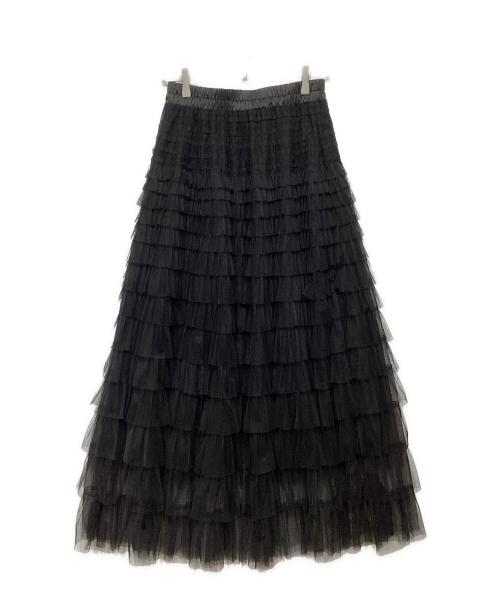中古・古着通販】Ameri (アメリ) BLACK TULLE RAFFLE SKIRT