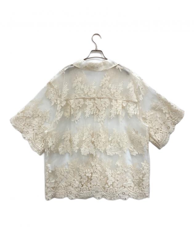 中古・古着通販】CLANE (クラネ) SHEER FLOWER LACE SHIRTS アイボリー