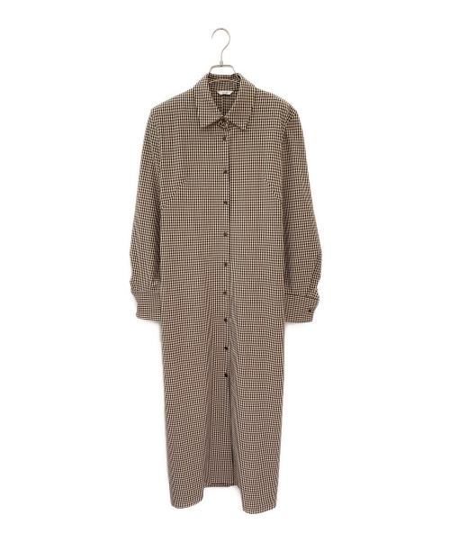 中古・古着通販】CLANE (クラネ) POWER SHOULDER CHECK SHIRT ONEPIECE