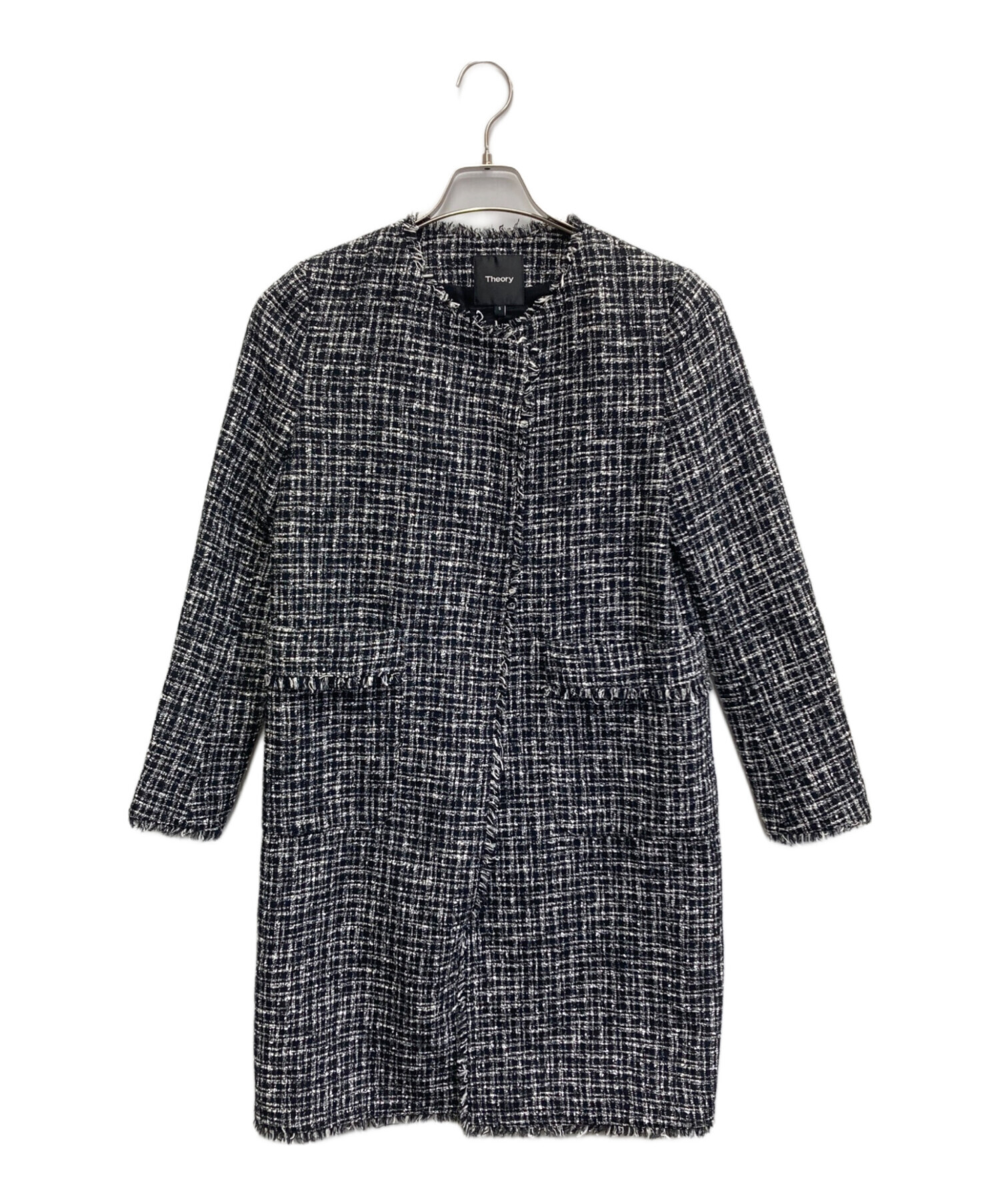 中古・古着通販】theory (セオリー) ノーカラーツイードコート