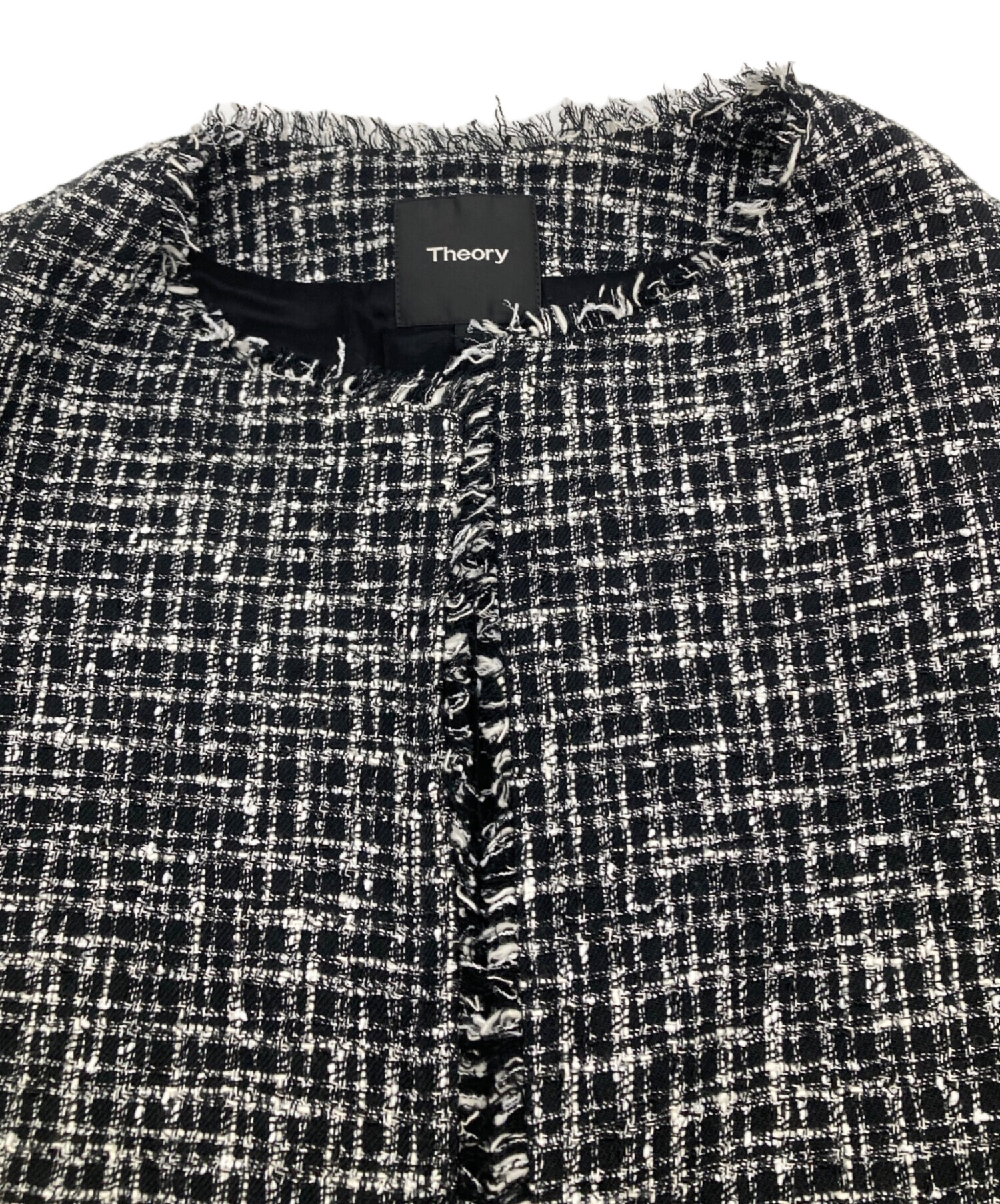 中古・古着通販】theory (セオリー) ノーカラーツイードコート