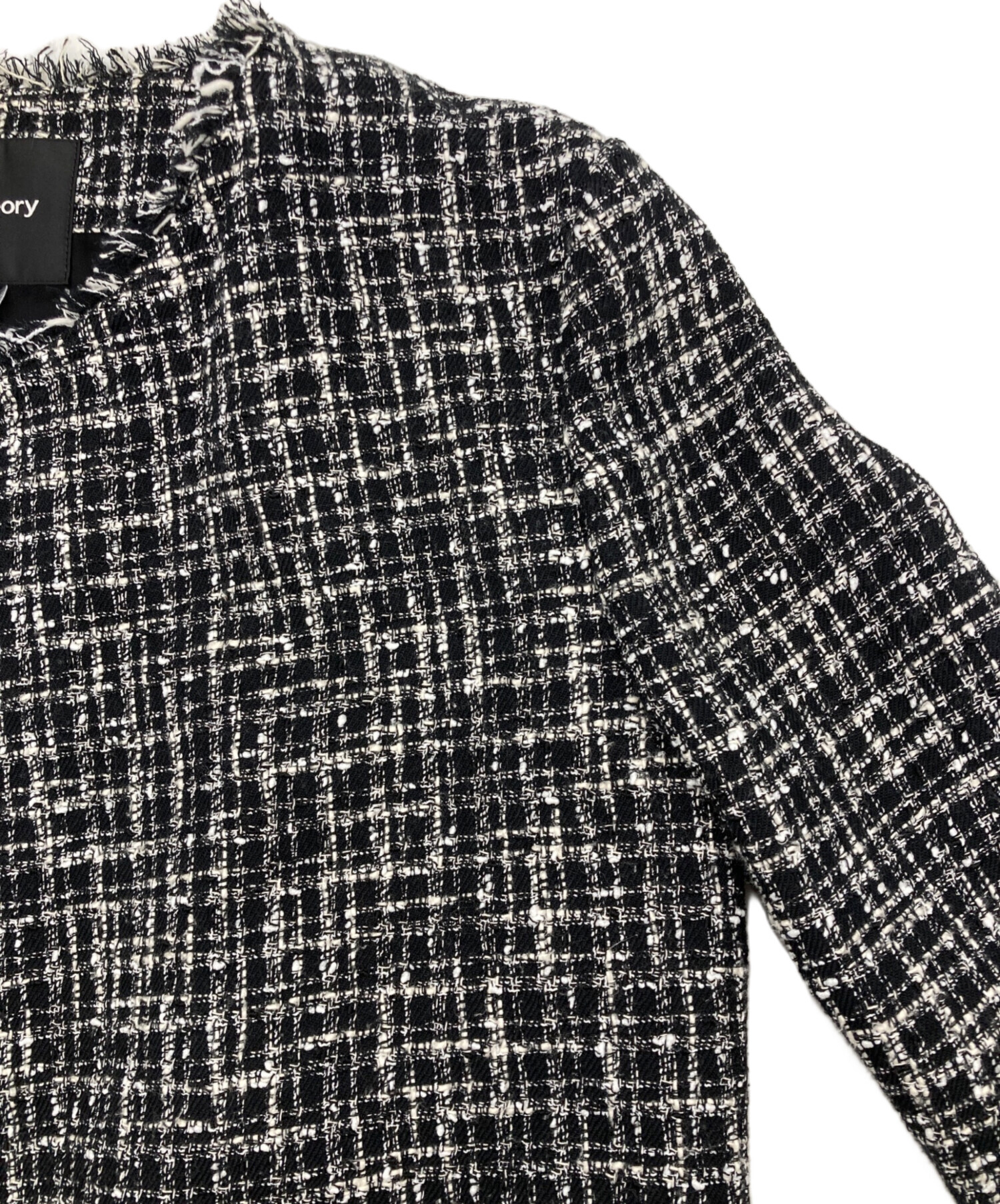 中古・古着通販】theory (セオリー) ノーカラーツイードコート