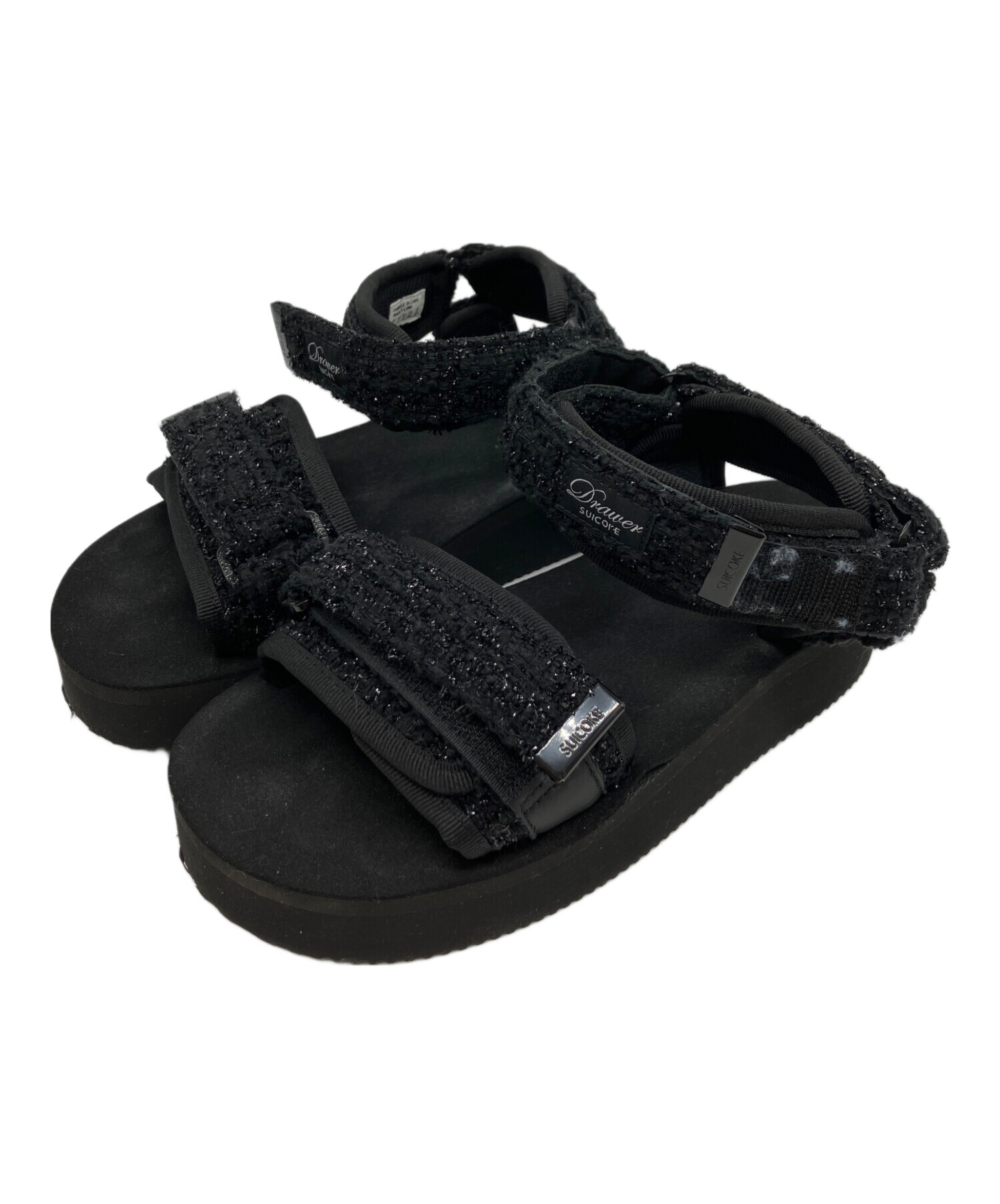 【未使用品】DrawerSUICOKE コラボ サンダル ブラック 中古・古着通販】DRAWER (ドゥロワー) suicoke (スイコック) 別注