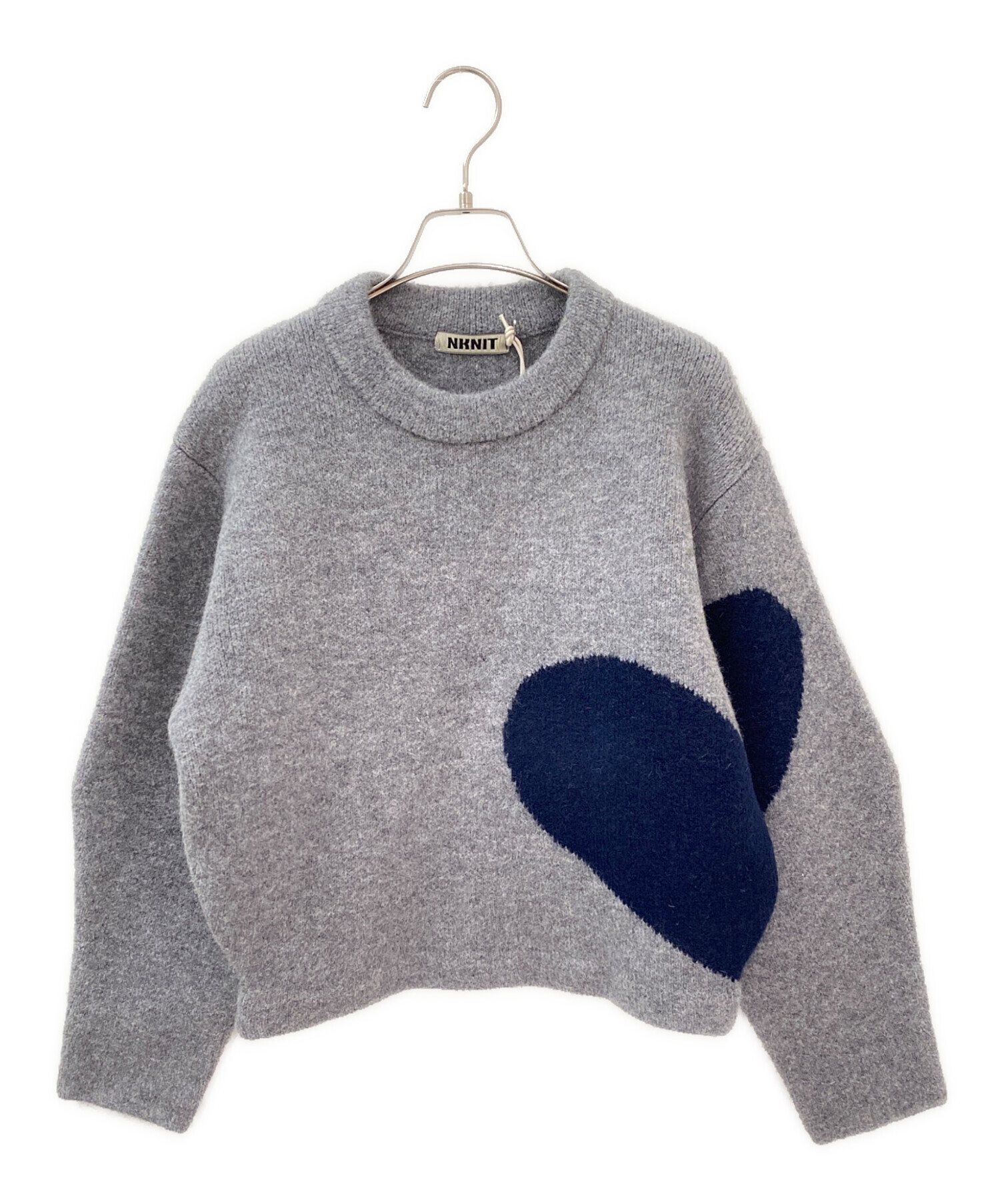 中古・古着通販】NKNIT (ンニット) ハートパターンニット グレー