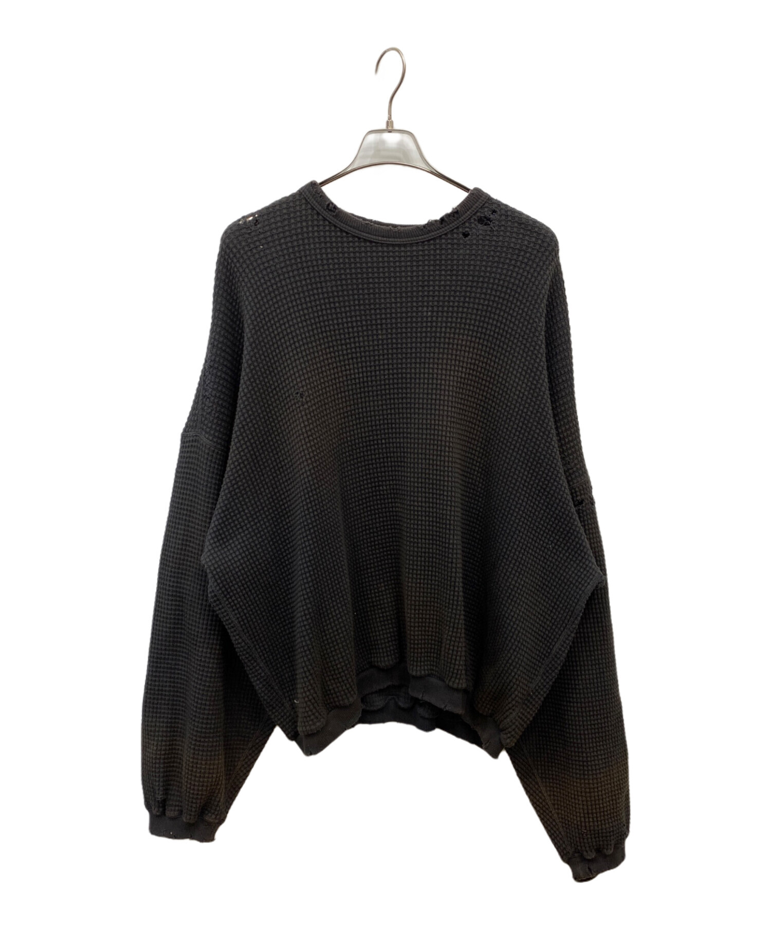 中古・古着通販】ANCELLM (アンセルム) DAMAGE HEAVY WAFFLE OVERSIZED 