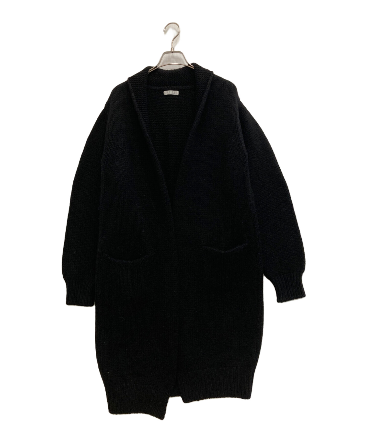 中古・古着通販】FACTORY (ファクトリー) ニットコート ブラック 