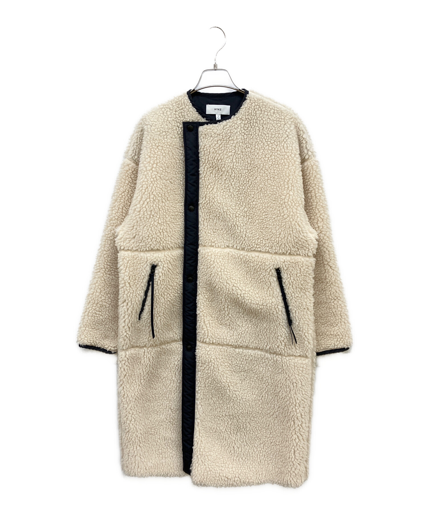 中古・古着通販】HYKE (ハイク) FAUX SHEARLING COAT ベージュ サイズ