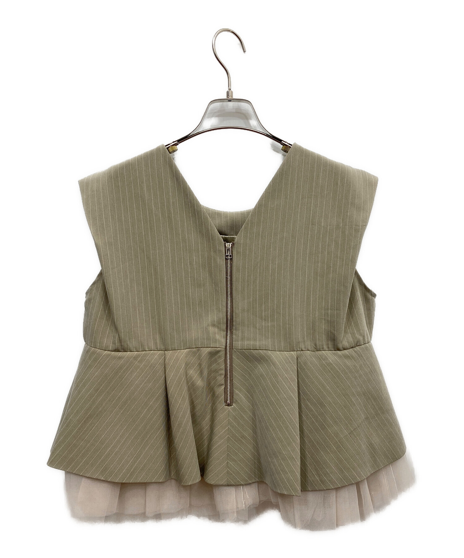 中古・古着通販】ANDRESD (アンドレスド) ピンストライプペプラム